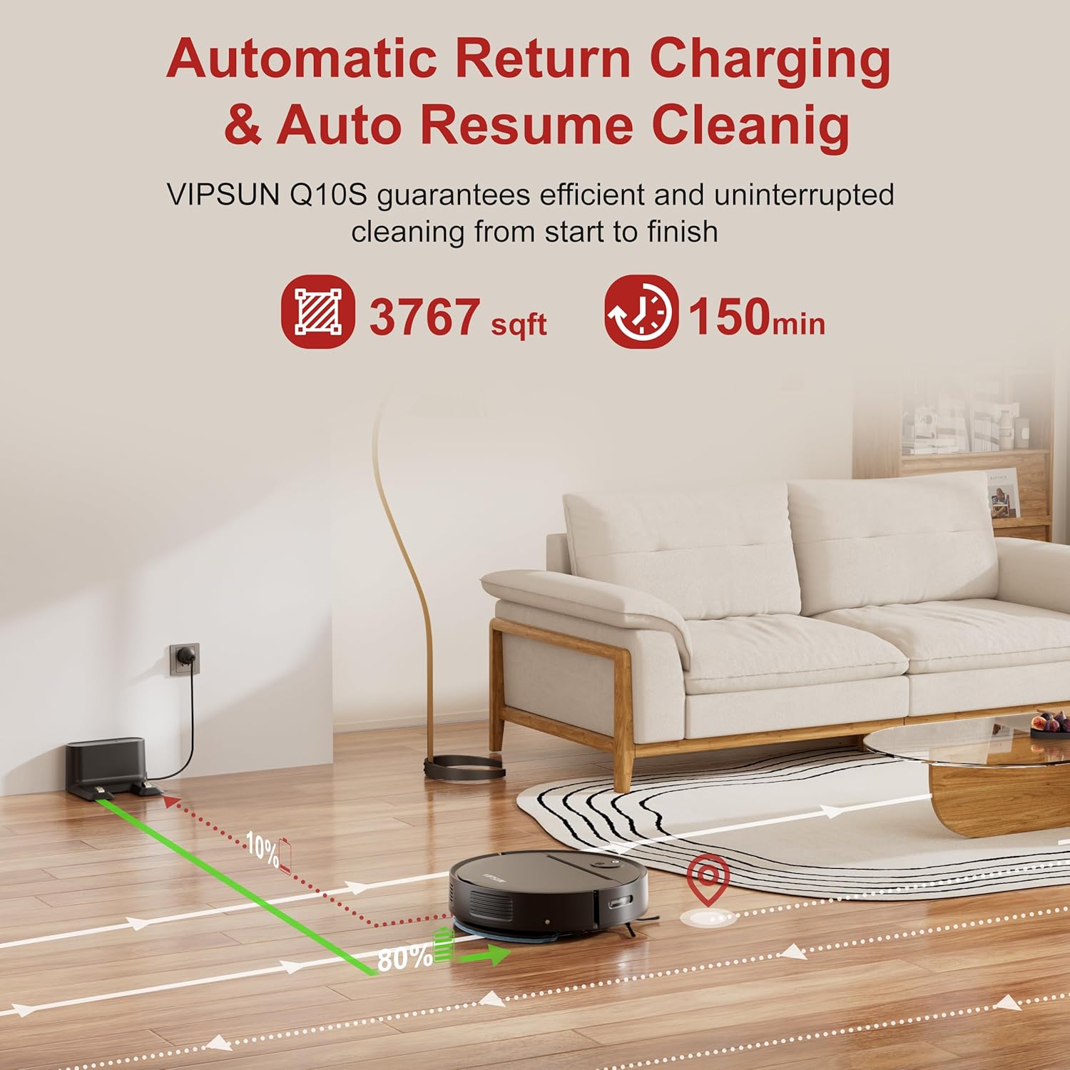 Robot Vacuum and Mop Combo with 4000Pa Suction, APP/Voice/Remote Control, Robotic Vacuums with Personalized Adjustment Setting, Self-Charging, Obstacle Avoidance, Smart Home Robot Aspiradora - Image 5