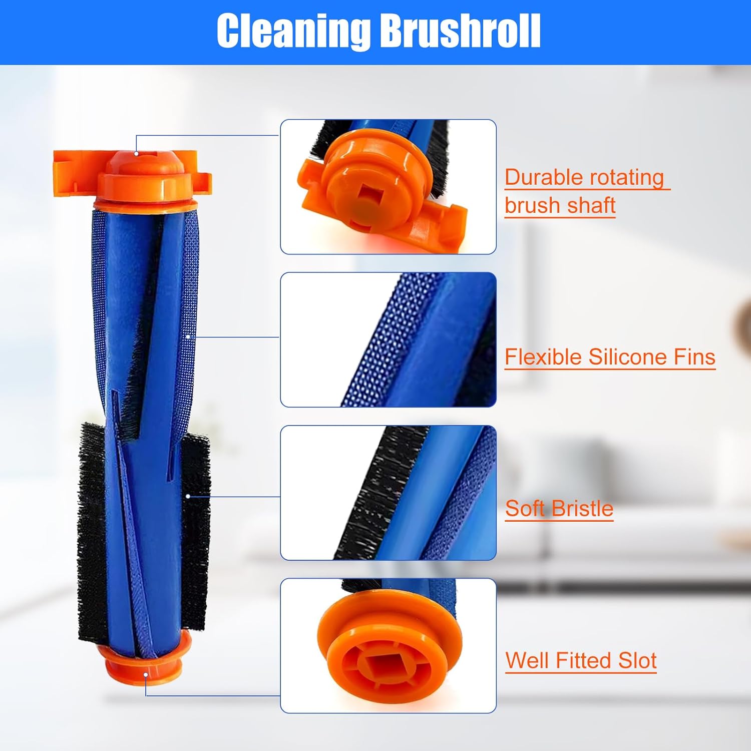 Replacement Parts for Shark RV2310AE/AV2310AE/RV2320S/RV2300S/UR2360S Matrix Robot Vacuum Cleaner,1 Main Brush Roller, 6 Side Brushes, 2 HEPA Filters, 2 Foam Filters(Not for RV2300/RV2310)-13Pack - Image 3