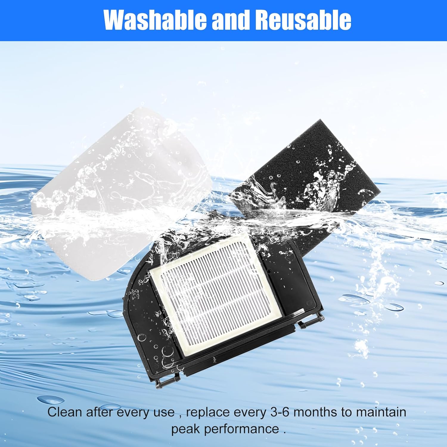 Replacement Parts for Shark RV2310AE/AV2310AE/RV2320S/RV2300S/UR2360S Matrix Robot Vacuum Cleaner,1 Main Brush Roller, 6 Side Brushes, 2 HEPA Filters, 2 Foam Filters(Not for RV2300/RV2310)-13Pack - Image 6