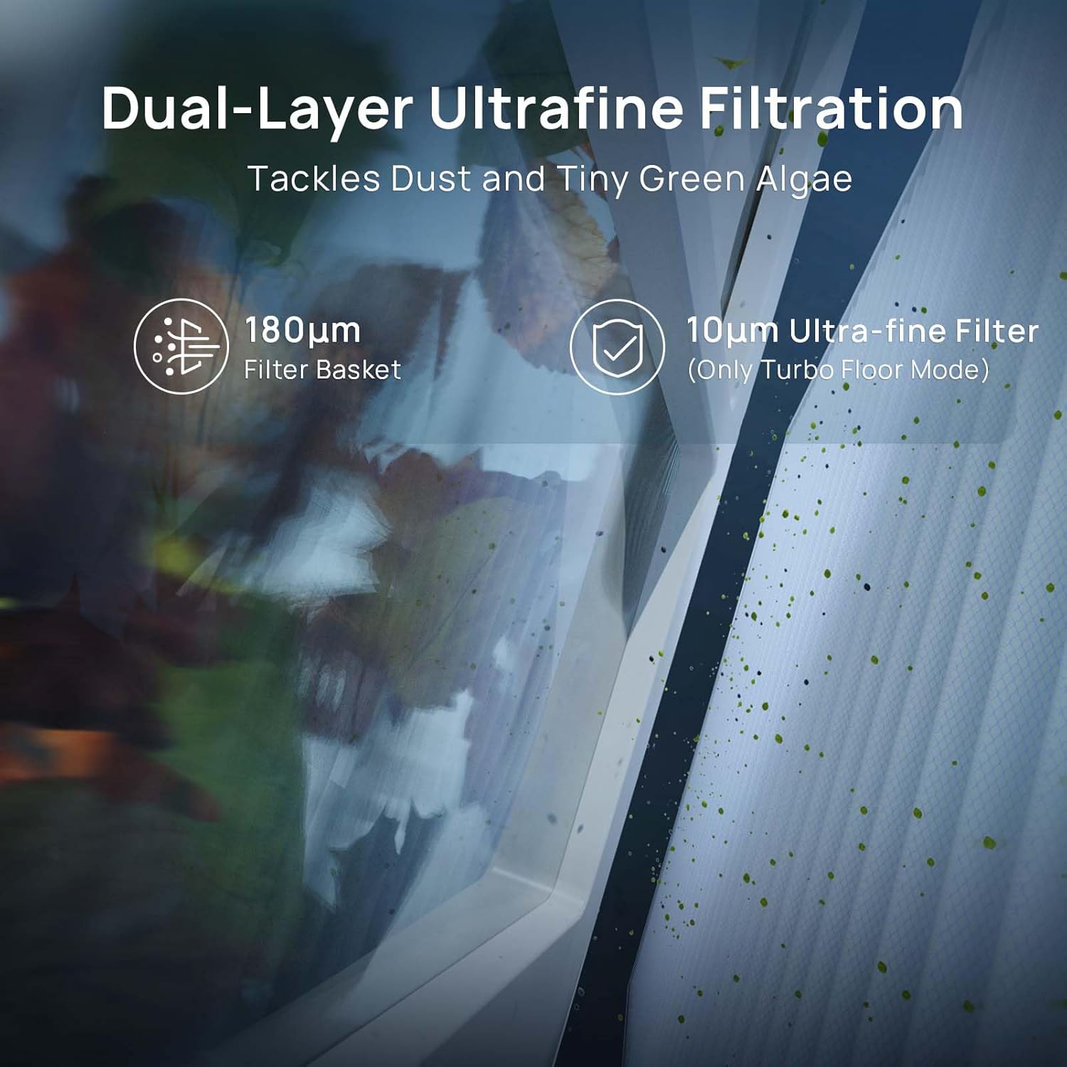 WYBOT C2 Vision AI Camera Cordless Pool Vacuum Robot for inground Pools, 8-in-1 Pool Cleaner, Ultra-fine Filtration, Brushless Motor Powerful Suction, Wall Climbing, Waterline Cleaning, Gray Green - Image 7