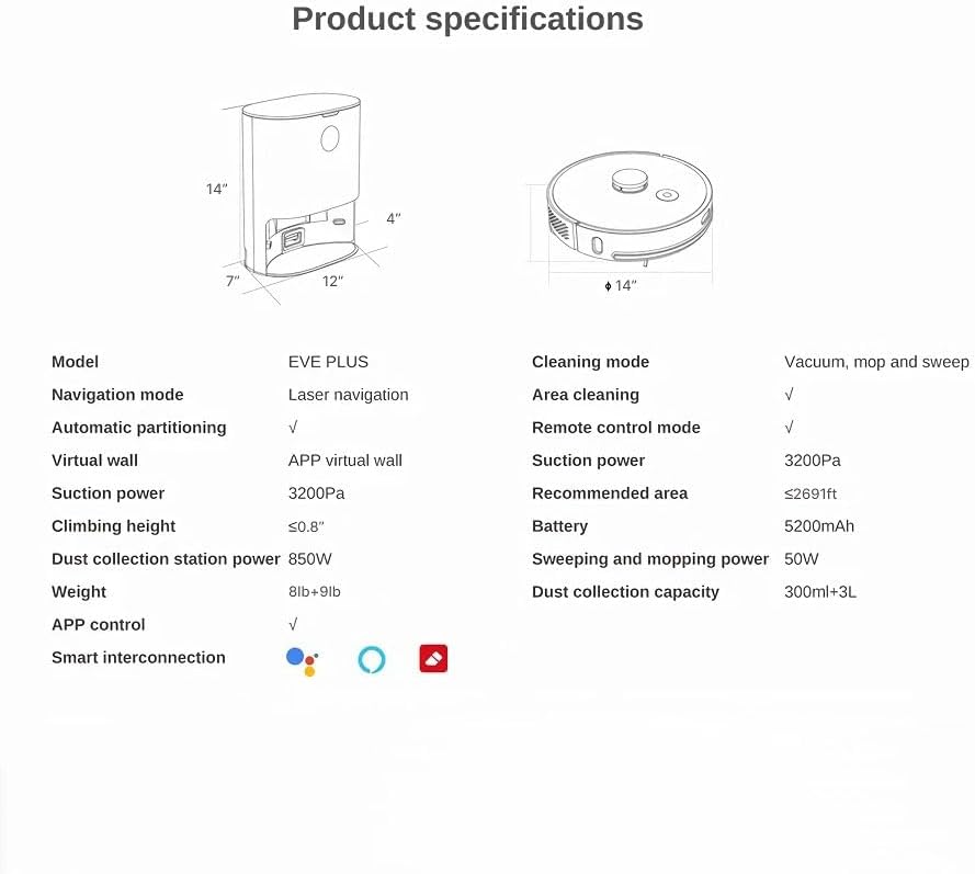 Smart Home Robot Vacuum Cleaner with mop & Automatic dust Collection White - Image 2