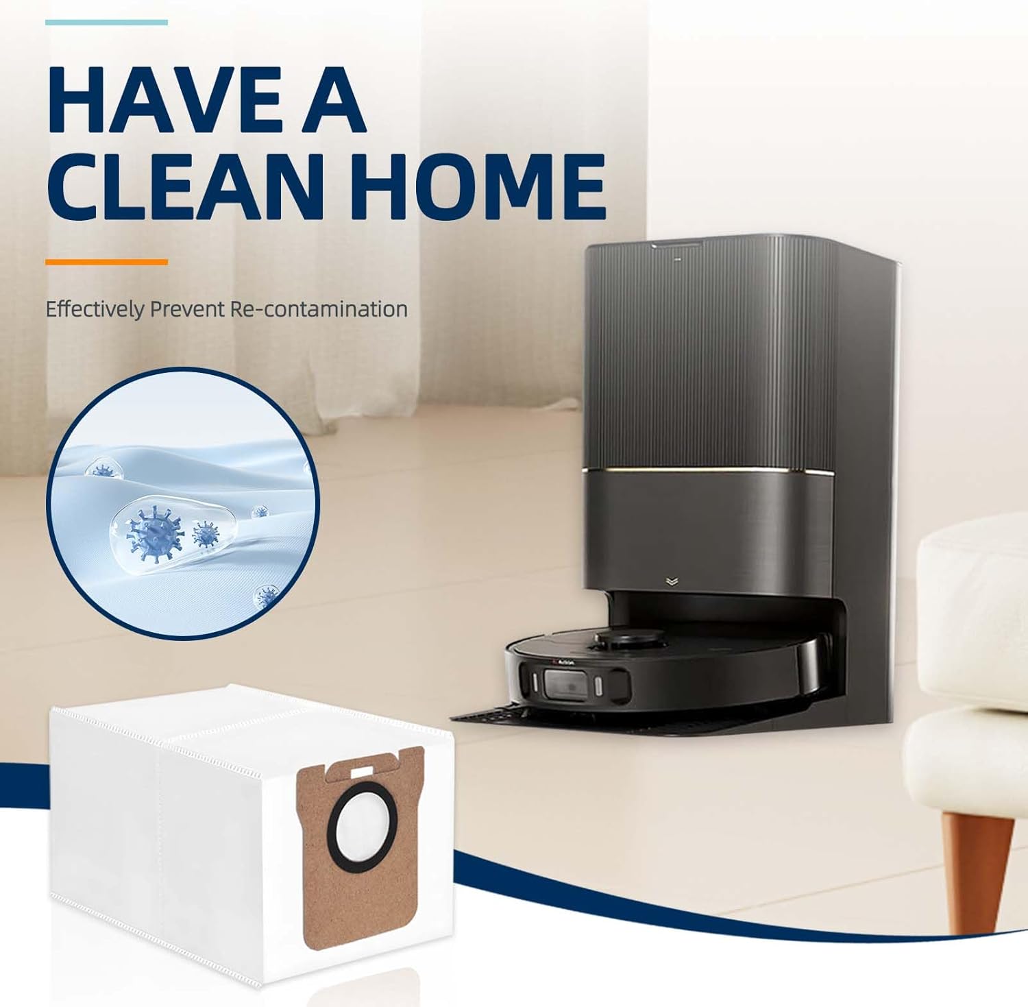 12 pcs Disposable Vacuum Dust Bag: for Dreame L10 Ultra/L10s Ultra/L20 Ultra/L30 Ultra/X20 Pro/X20 Pro Plus/S10 Pro/Xiaomi Robot Vacuum X10/X10 Plus/X20/X20 Plus, 3L Large Capacity - Image 5