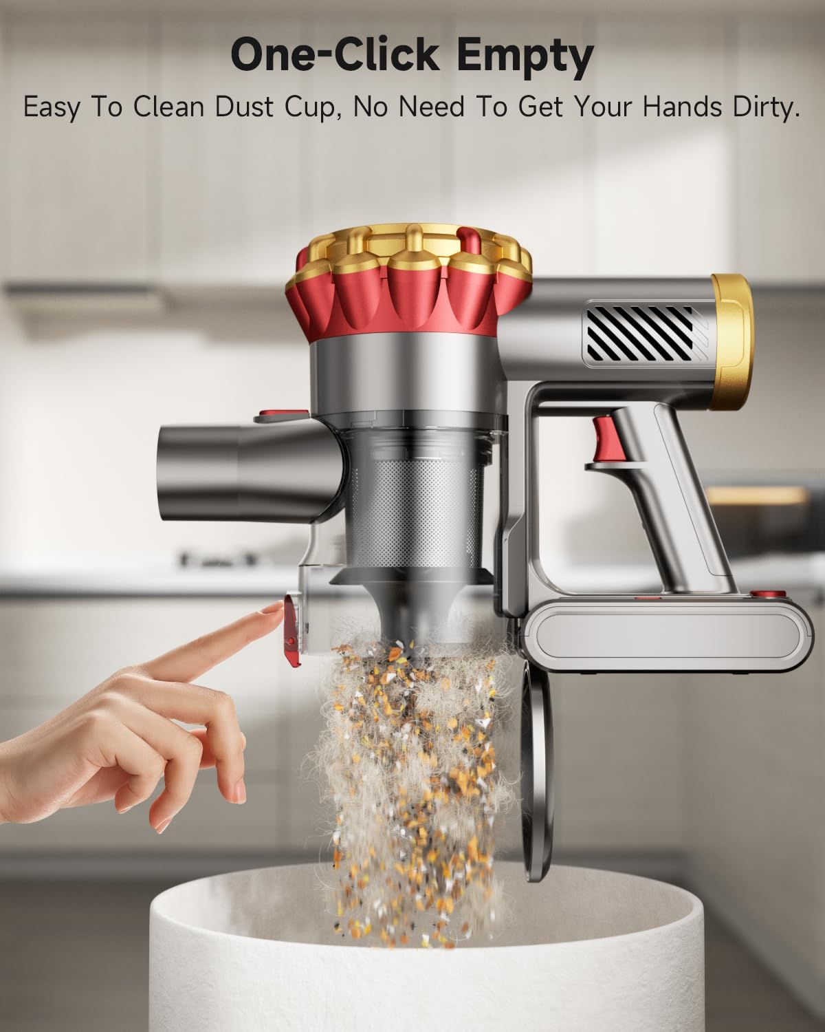 Cordless Vacuum Cleaner 580W 50Kpa Vacuum Cleaners for Home, 65 Mins Battery Stick Vacuum Anti-Tangle, Self-Standing, 8-in-1 Lightweight Vacuum for Hardwood Floor/Carpet/Pet Hair - Image 5