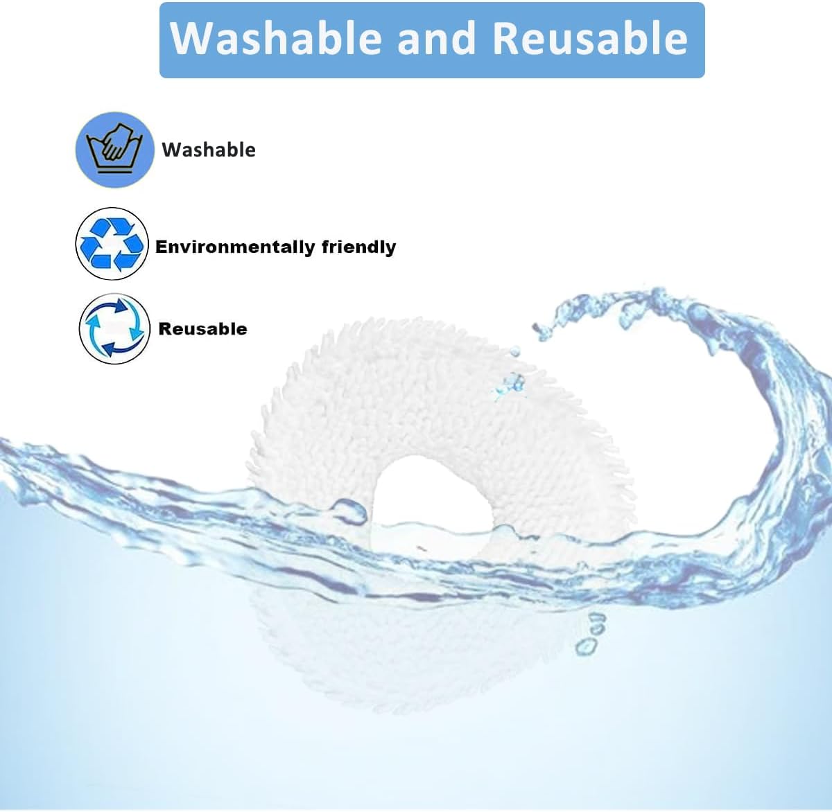 Replacement Mop Pads Compatible with Narwal Freo Pro X Ultra Narwal Freo Z Ultra Z10 T10 J3 J4 J5 R10 Microfiber Resuable Mop Cloth Robot Vacuum Cleaner Accessories - Image 5