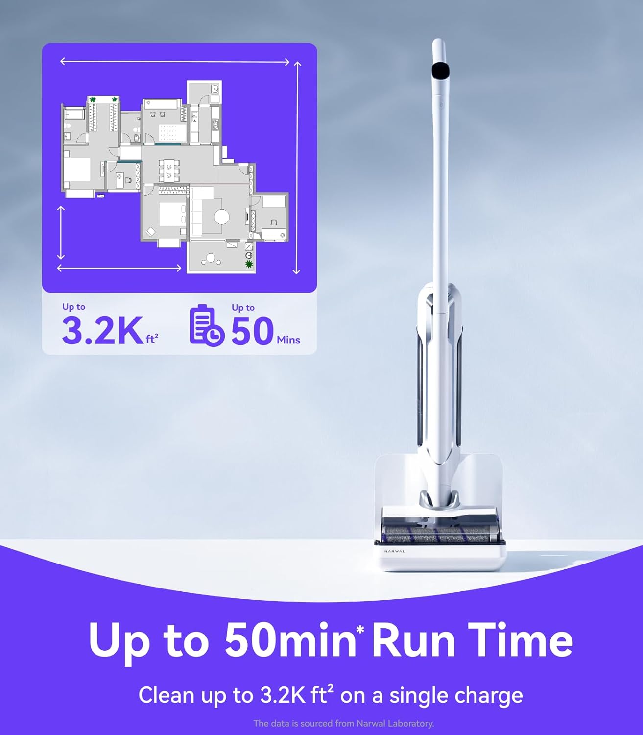 NARWAL S10 Pro Lightweight Cordless Vacuum Mop, Wet Dry Vacuum Cleaner, Self-Cleaning & Drying, 180° Flexibility, 50min Runtime Floor Cleaner (Renewed) - Image 5