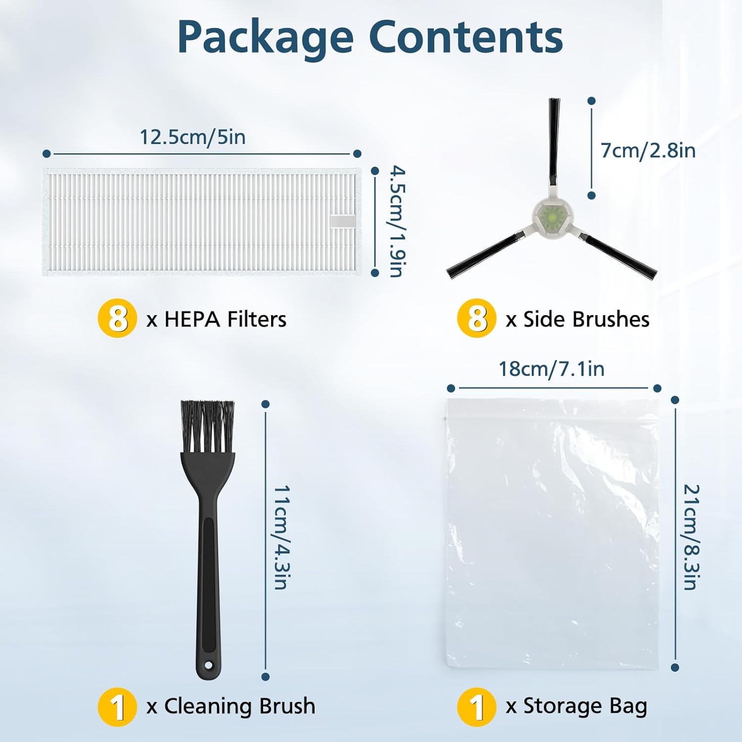 16 Pack Filter Replacement Parts for ๐๐ฒ๐ณ๐ฎ๐ป๐ ๐ ๐ฎ๐ญ๐ฌ, for ๐ข๐๐ฃ ๐๐ถ๐ณ๐ฒ ๐๐ฎ ๐๐ฏ ๐๐ฏ๐ ๐๐ฐ ๐๐ฑ Robot Vacuum, with HEPA Filter Size 5.0 * 1.9 Inch (NOT FOR M210 Pro) - Image 8