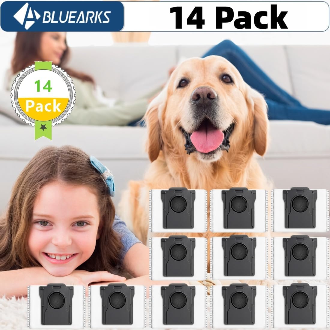 14Pcs Compatible with Dreame L10s Ultra Gen 2/X50 Ultra/L40 Ultra Robot Vacuum,3.2-Liter Large Capacity Activated Carbon Adsorptio Bags,Four-Layer Sealed Disposable dust bag,9 Week - Image 7