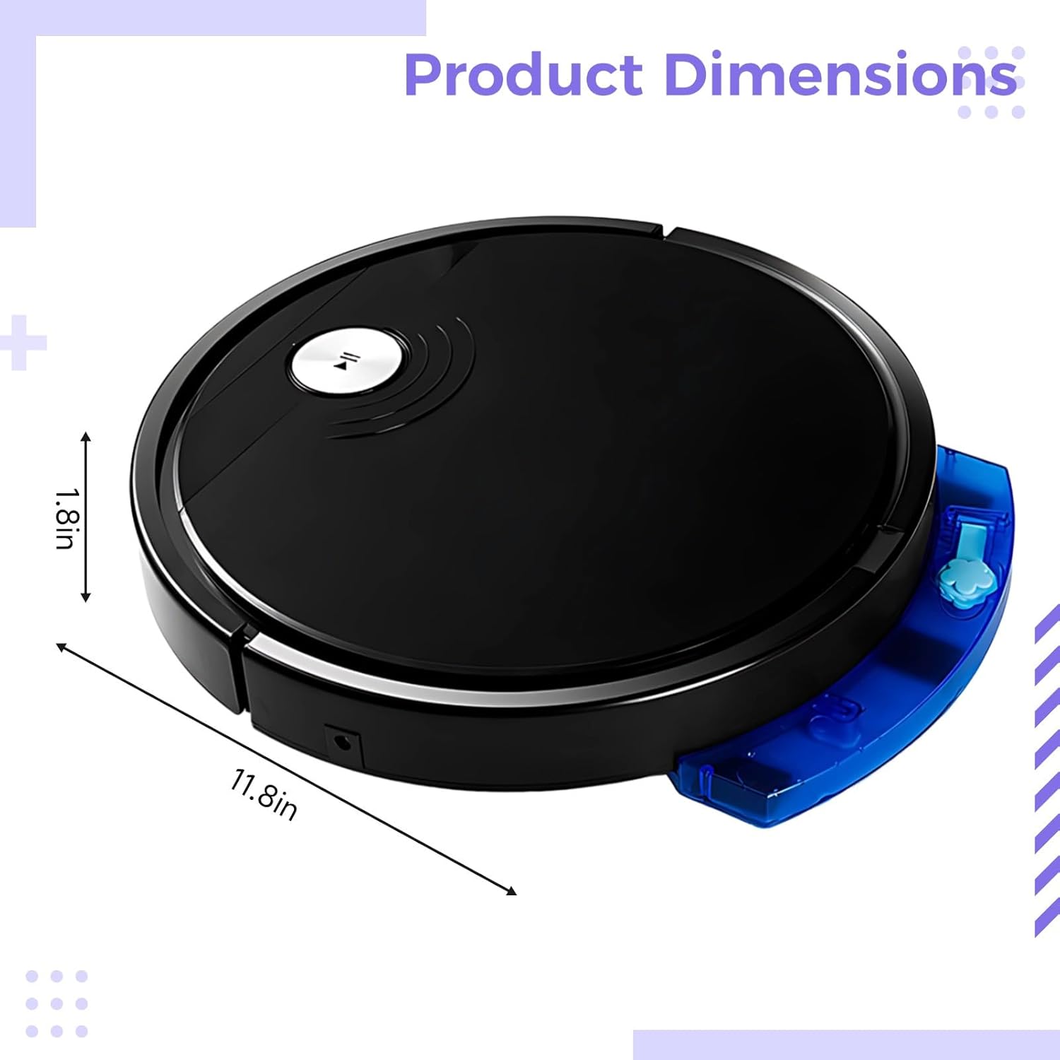 Smart Robotic Vacuum with App Control, 3-in-1 Cleaning Solution, 1.8 in Slim Form Factor, Powerful Suction, Quiet Cleaning with Long Battery Life - Image 4