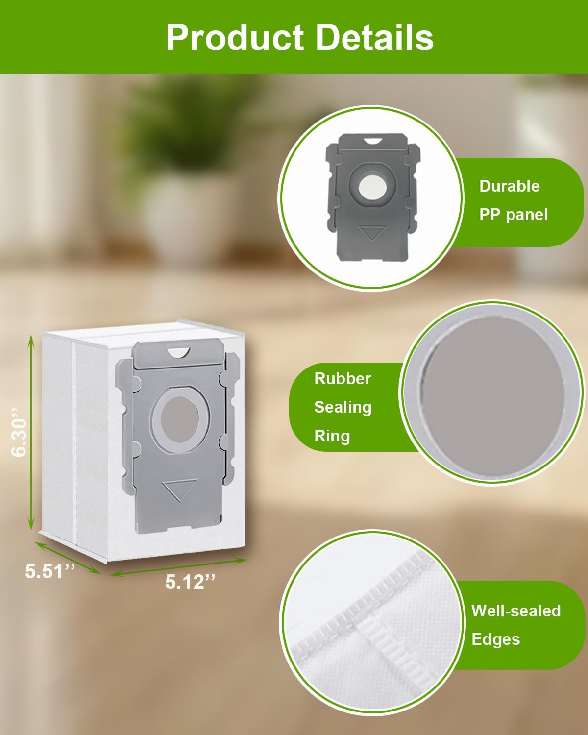 ApexOne 8 Pack Vacuum Bags for iRobot Roomba i, j, s Series, 104 Combo, 105 Combo, 105 Vac, Plus 405 (G185) (G181) Combo, Max 705 Vac, Max 705 Combo, Plus 504 Vac, Plus 505 Combo, Q0520 Robot Vacuum - Image 5