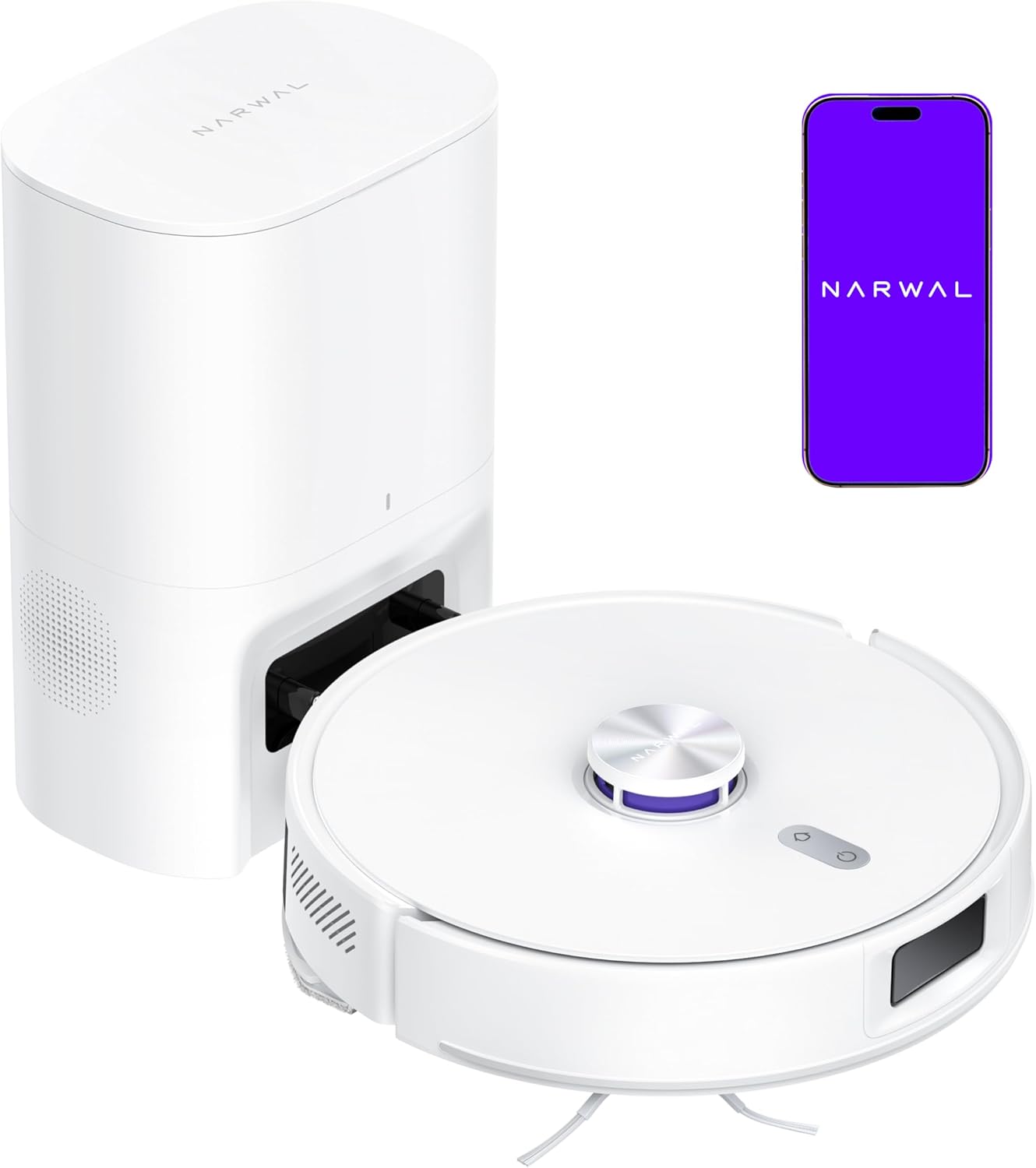 NARWAL Freo S Robot Vacuum and Mop Combo, 8000Pa Suction, 180 Days Hands Free, Self-Emptying Base, LDS Navigation, Robot Vacuum Cleaner for Pet Hair & Hard Floors (Renewed)