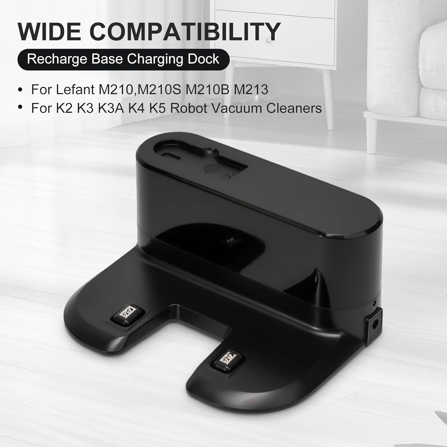 Recharge Base Charger Station for Lefant M210 M213 M213S Robot Vacuum Cleaners, Charging Dock Replacement for Lefant K2 K3 K3A K4 K5 Vacuums for Home Floor Cleaning, Without Adapter - Image 2