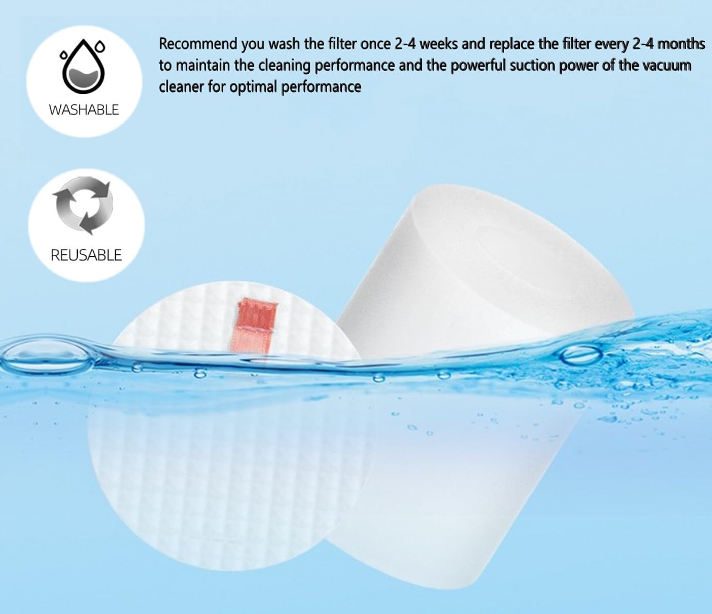 R101AE R101 RV1001AE Filter Replacement 3.74" High Compatible with Shark IQ Robot R101AE RV1001AE UR1005AE Vacuum Self-Empty Base, Foam & Felt Filter Set for Pet Hair, Dirt, Dust - Image 3