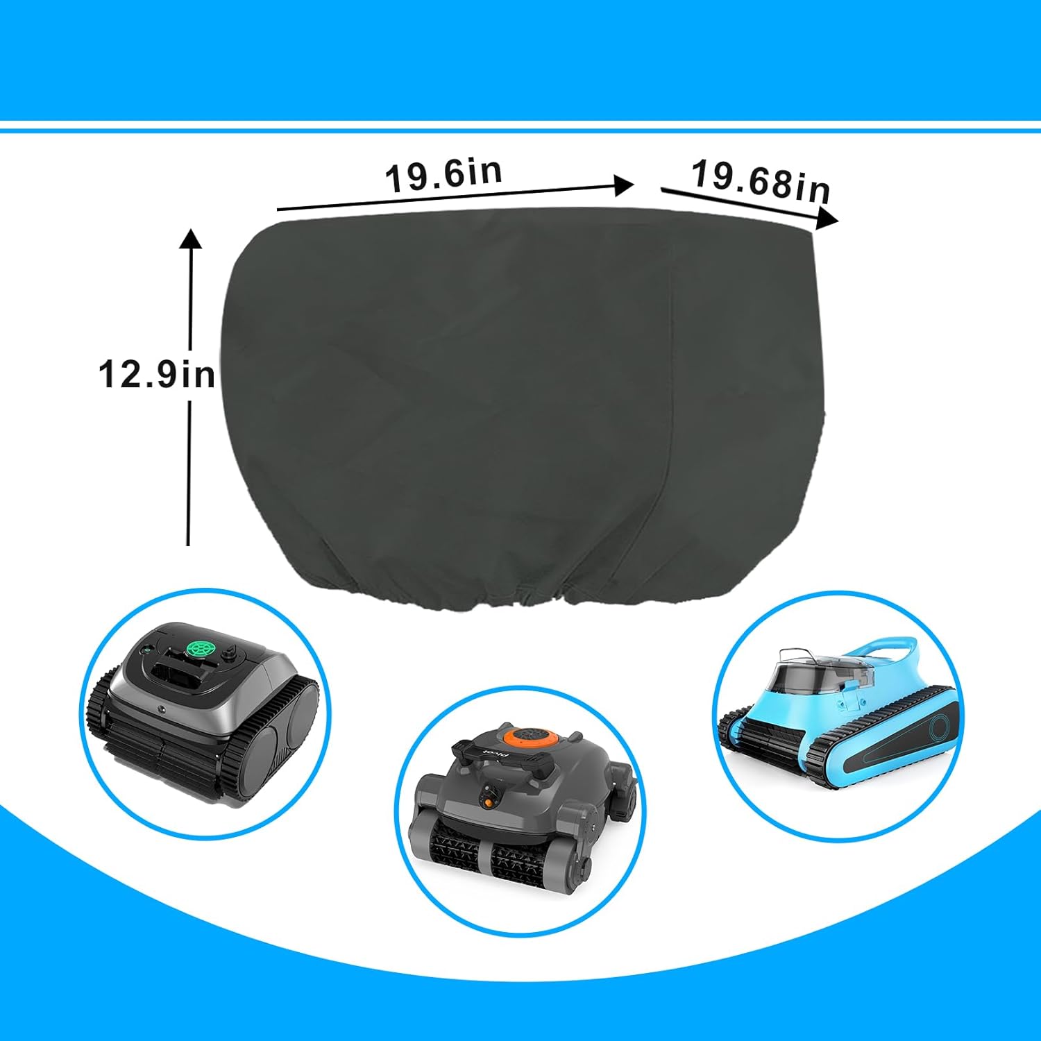 Cover for All Cordless Robotic Pool Cleaner - Keyrank Protective Cover for Above Ground and Ingound Robot Vacuum Waterproof and UV Resistant ,Customized for Automatic Robotic Vacuum,Outdoor Machine - Image 3