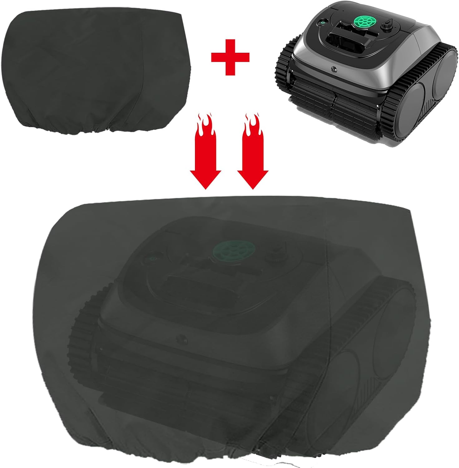 Cover for All Cordless Robotic Pool Cleaner - Keyrank Protective Cover for Above Ground and Ingound Robot Vacuum Waterproof and UV Resistant ,Customized for Automatic Robotic Vacuum,Outdoor Machine - Image 2