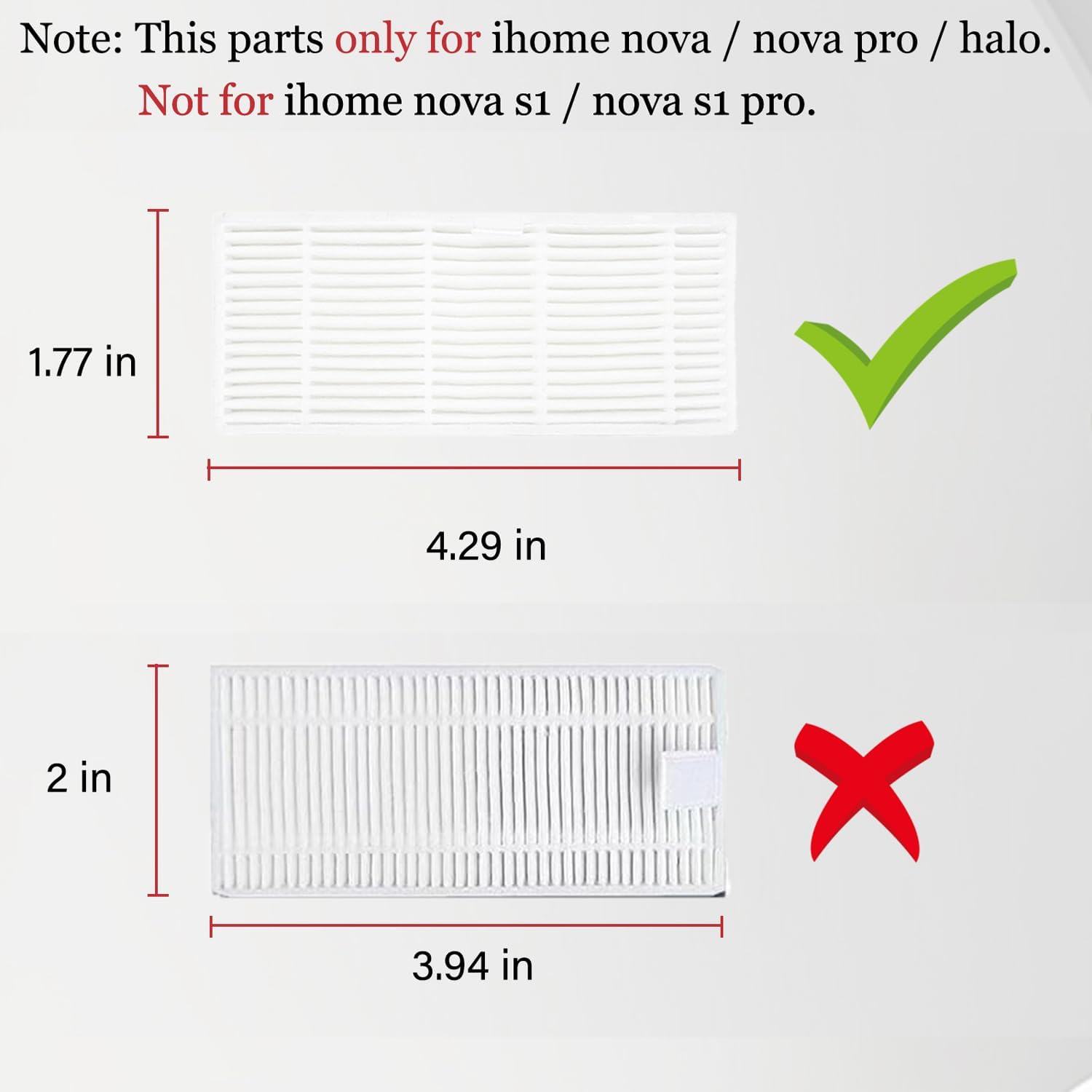 11Pcs iHRV6-BLK Replacement Parts for iHome AutoVac Nova Self Empty Robot Vacuum Cleaner Spare Accessories, 1 Main Roller Brush,4 Side Brushes, 2 Hepa Filters, 2 Dust Bags, 2 Mop Pads - Image 4