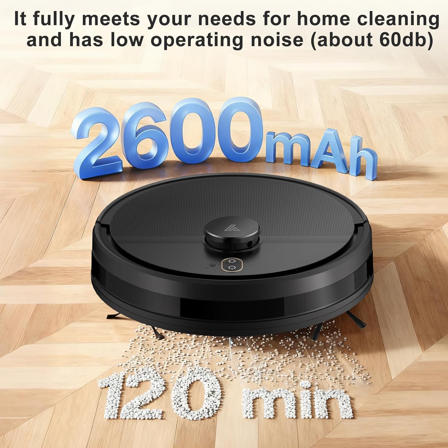 Robot Vacuum and Mop Combo, Robotic Vacuums with LiDAR Navigation, Smart Mapping, Strong Suction, with WiFi/App/Alexa/Voice Control, Obstacle Avoidance, for Home, Wood/Hard Floors, Pet Hair Black - Image 5
