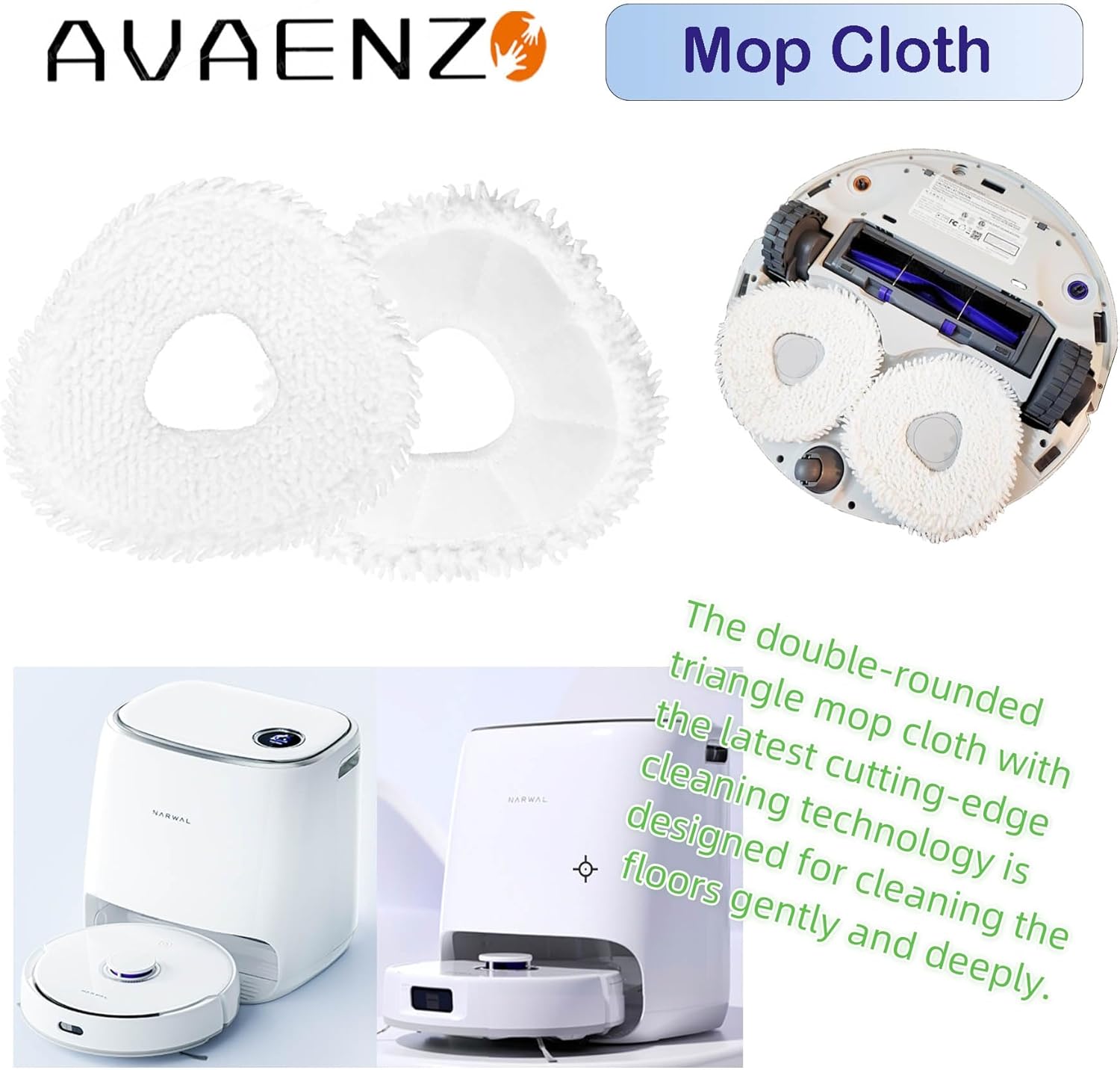 Replacement Mop Pads Compatible with Narwal Freo Pro X Ultra Narwal Freo Z Ultra Z10 T10 J3 J4 J5 R10 Microfiber Resuable Mop Cloth Robot Vacuum Cleaner Accessories - Image 4