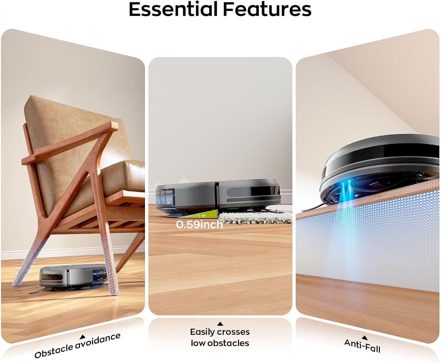 2 in 1 Robot Vacuum and Mop Combo, 2.87'' Ultra-Slim Robotic Vacuum Cleaner with 3D Obstacle Avoidance, for Hard Floors and Carpets, Wi-Fi/App/Voice Controlled for Pet Hair, Self-Charging - Image 8