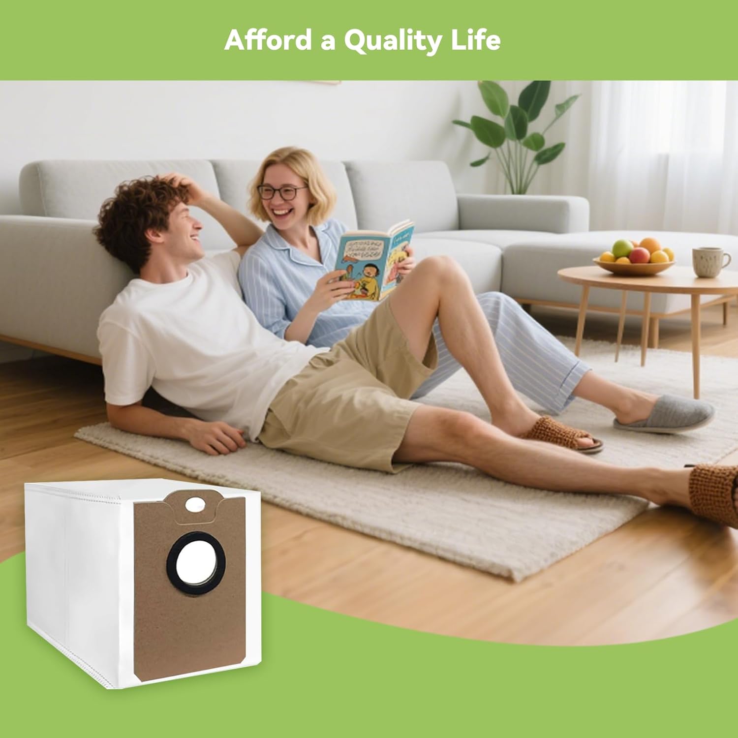 6-Pack MS1 Vacuum Bags for MONSGA MS1 MAX Robot Vacuum - Replacement Parts, Disposable Large Capacity Dust Bags - Image 6