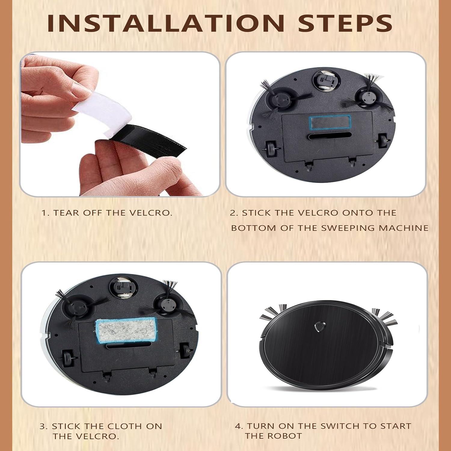 Robot Vacuum and Mop Robotic Vacuum Cleaner, One Button Start,Tangle-Free Design, Obstacle Avoidance,Ideal for Hard Floor, Pet Hair, Carpet,Robotic Vacuums Easy to Use (Black) - Image 7