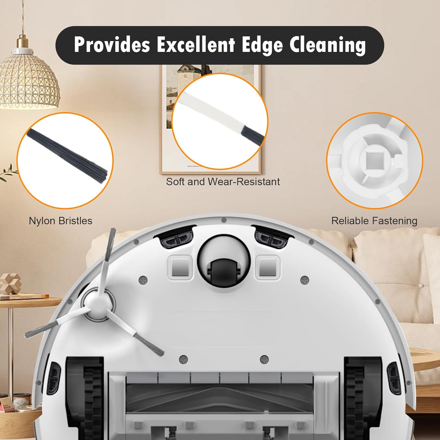 20 Pack Replacement Accessories for Dreame D10 Plus Gen 2 Robot Vacuum, 1 Main Brush 4 Filter 6 Dust Bag 4 Mop Pads 4 Side Brush 1 Cleaning Brush - Image 4