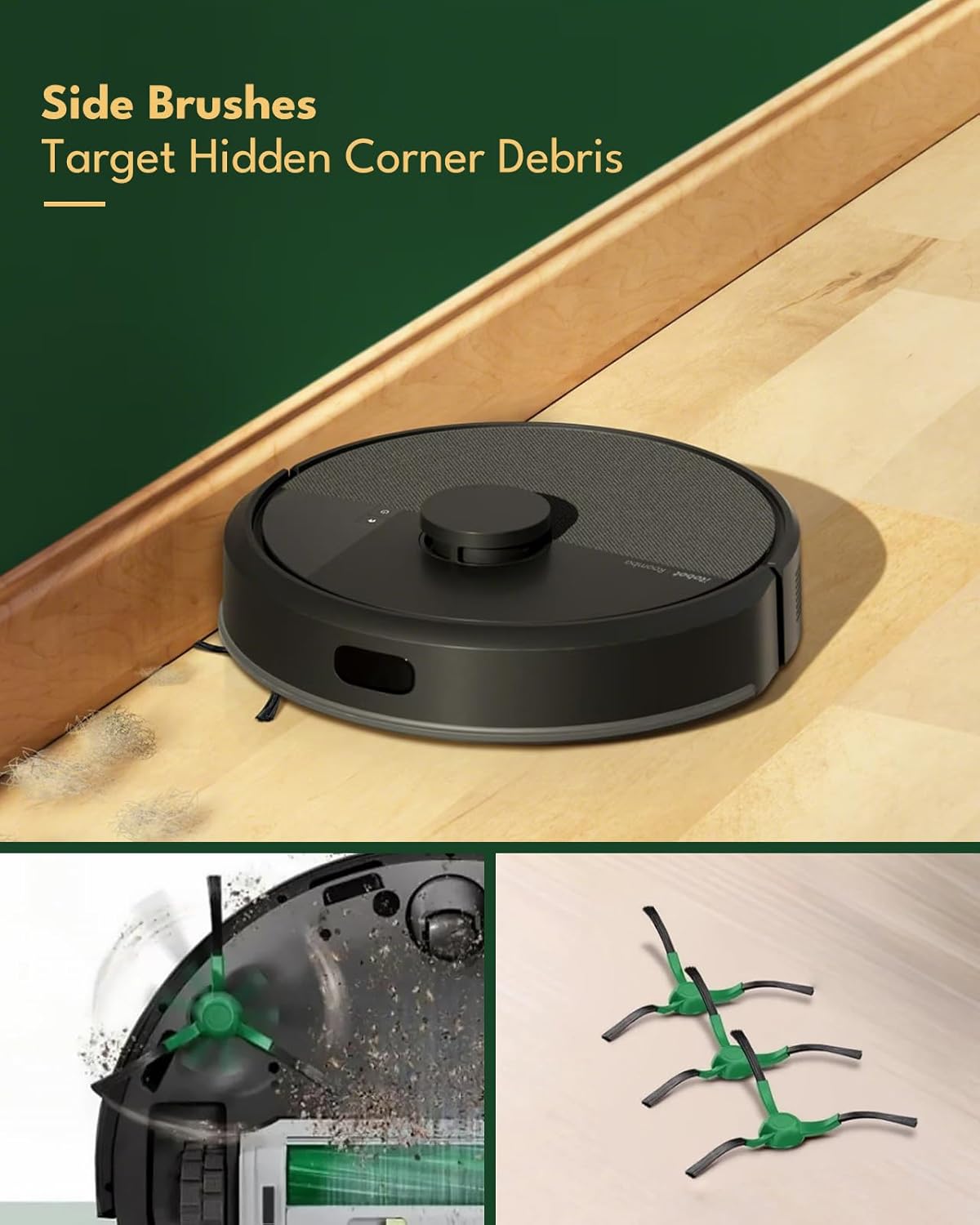 21 Pcs Replacement Parts for iRobot Roomba Plus 405/505/507 Combo Robot Vacuum Cleaner: 1 Main Brush, 4 Side Brushes, 4 HEPA Filters, 5 Dust Bags, 6 Mop Pads, 1 Cleaning Brush - Image 4