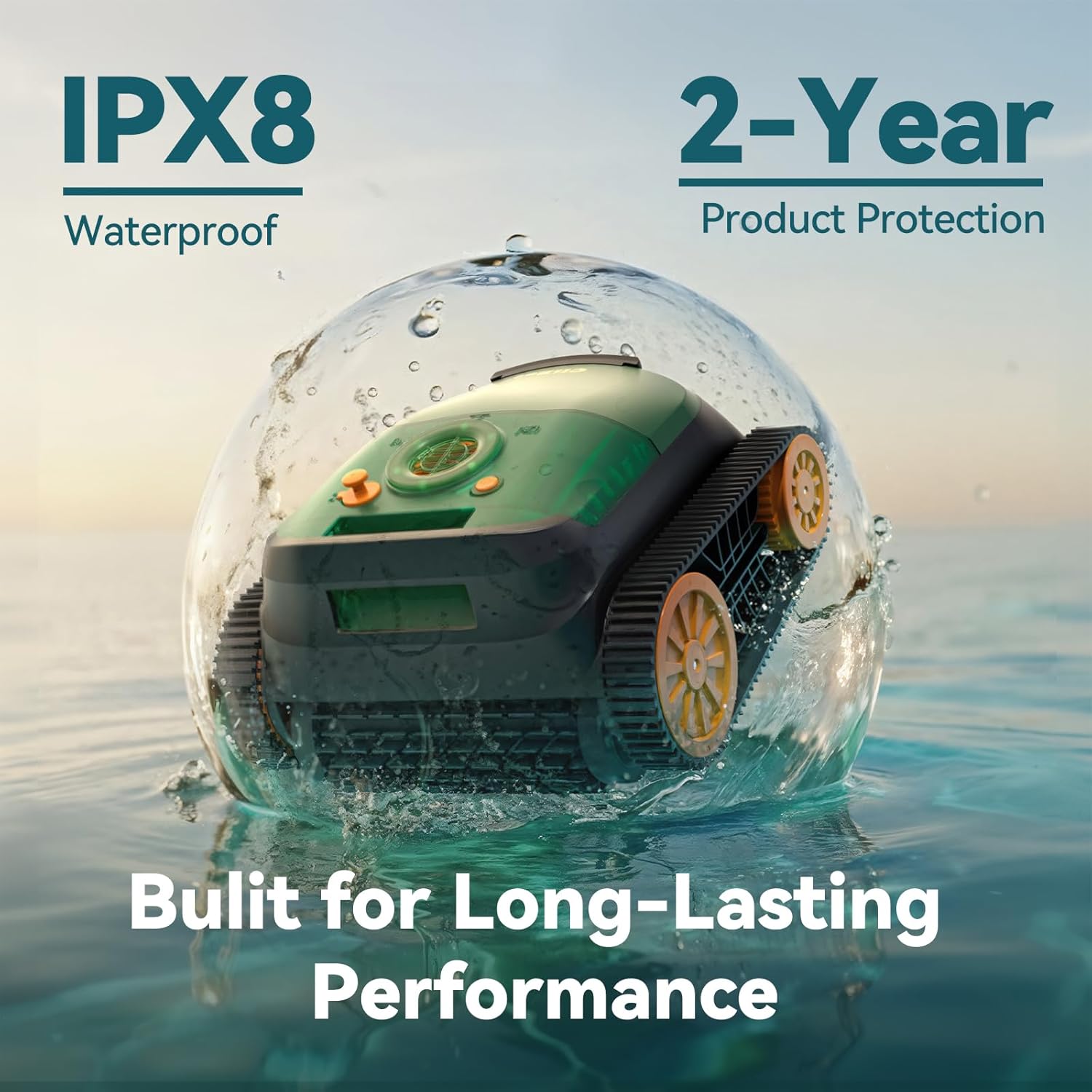 (2025 Upgrade) CliBot Robotic Pool Cleaner with 210 Mins Runtime, Smart Navigation, Triple Brushless Motors, Automatic Pool Vacuum Robot with Wall & Waterline Cleaning Function for Inground Pools - Image 8