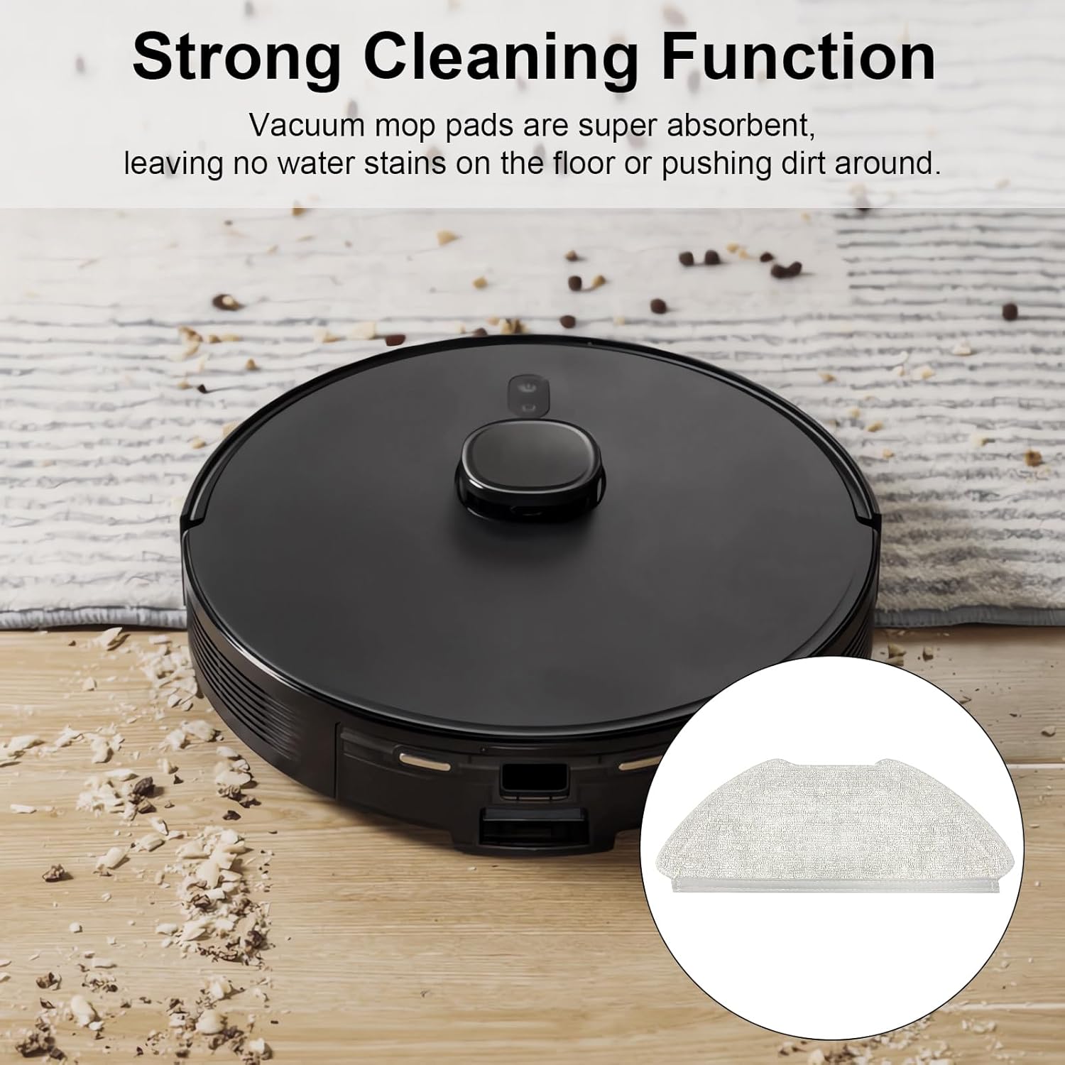 6 PCS Mop Cloth Pads for AIRROBO T20 Robot Vacuum Cleaner Accessories, Vacuum Cleaner Robot Vacuum Cleaner Replacement Parts - Image 6