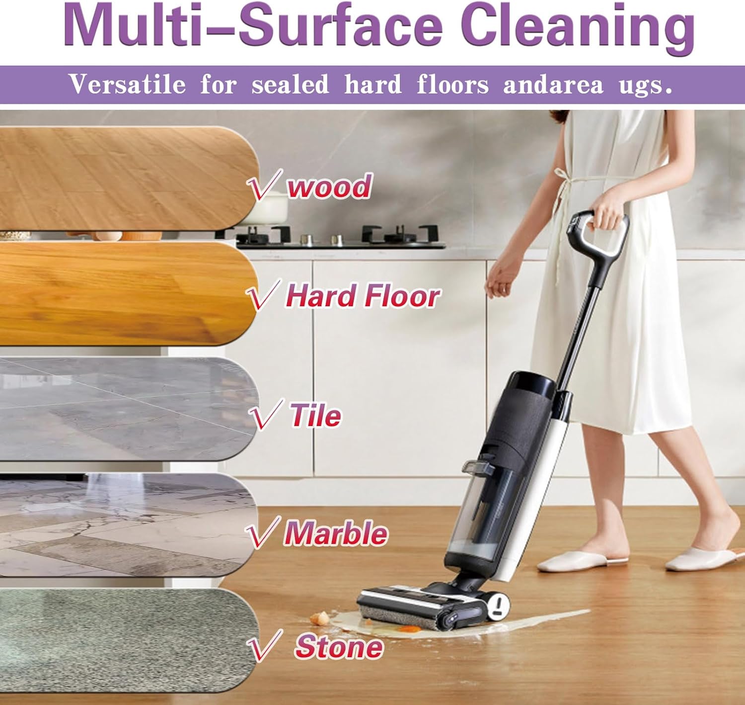 Snowlily 33.8 FL OZ Floor Cleaning Solution Compatible with Robot Vacuum, Residue & Streak Free, Low Foam Floor Cleaner for Mopping, for All Robot Vacuum Mops & Wet Dry Vacuum Cleaners, Lavender - Image 7