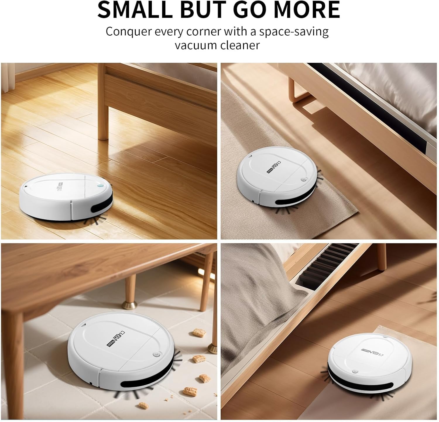 Robot Vacuum and Mop Combo, Equipped with Wireless Touch Button, Vacuum Robot Vacuum Cleaner and mop Combination, Silent, Advanced Obstacle Avoidance Suitable for Home Tiles Robot Vacuum and Mop Combo - Image 7