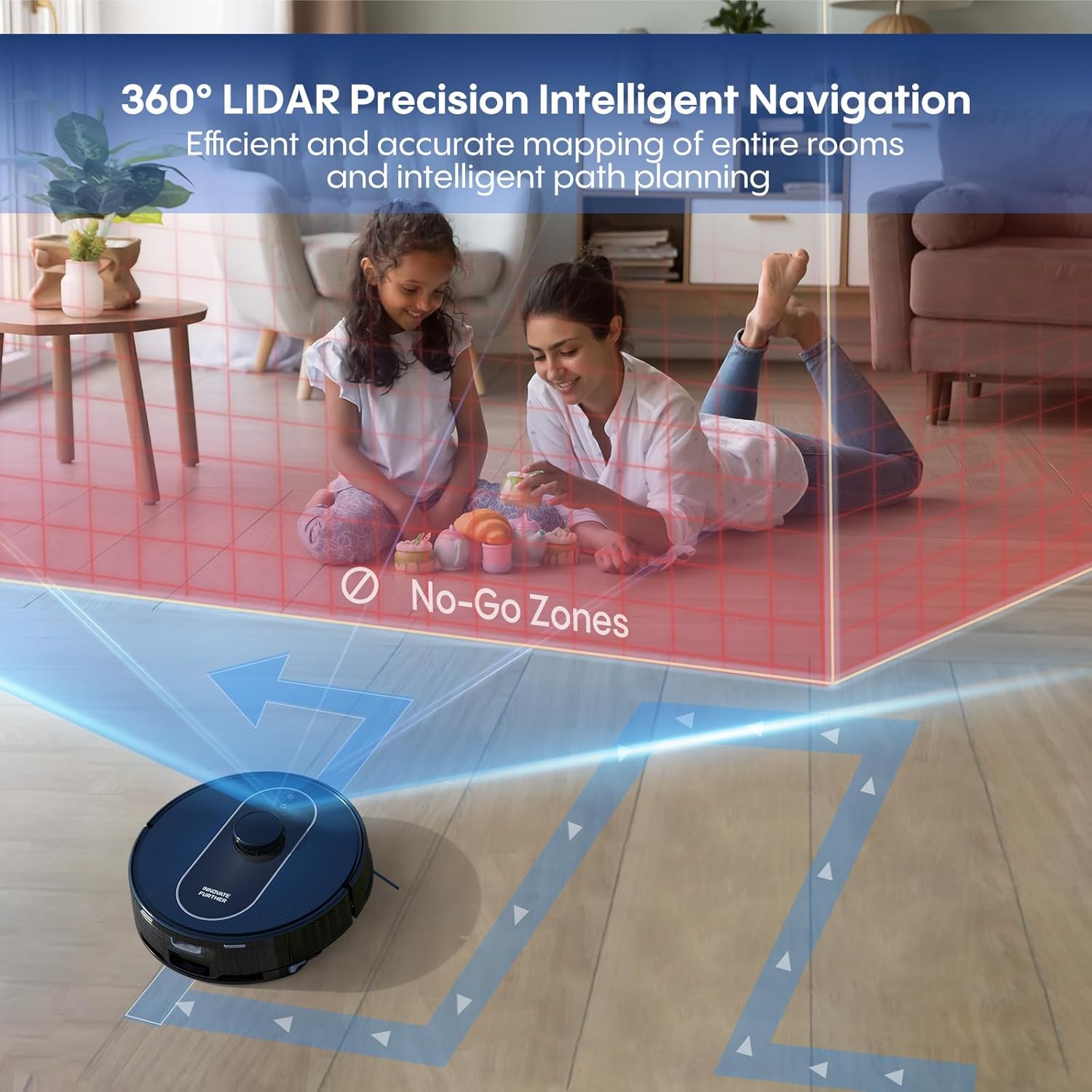 Robot Vacuum and Mop with Self Emptying : 6000Pa Suction,80-Days Hands Free, LiDAR Navigation, Multi-floor Mapping, App & Voice Control, Ideal for Apartment, Carpet, Hardwood Floor, 2026 NEW MODEL - Image 5