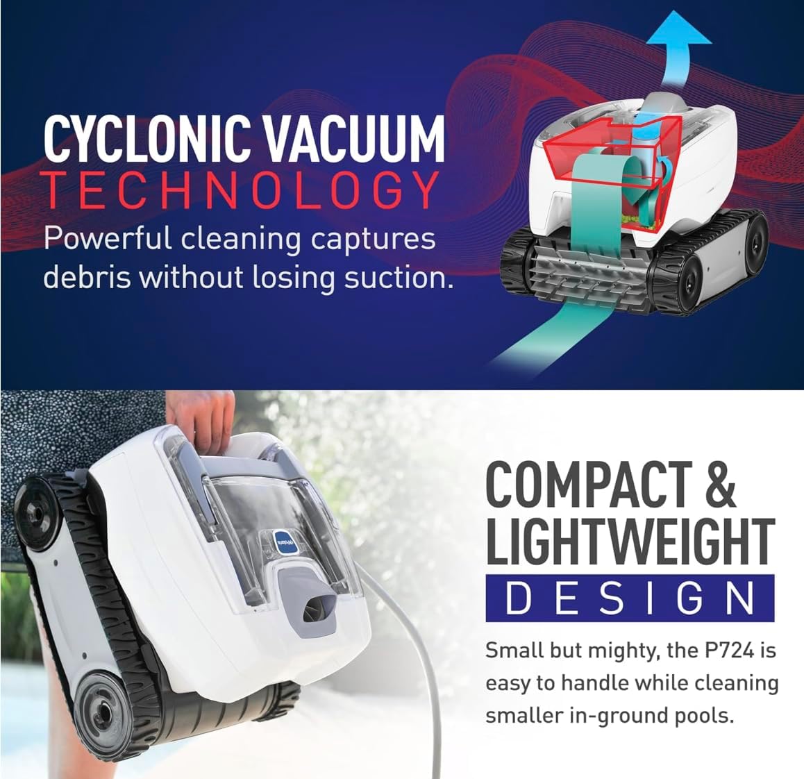 Polaris P724 Robotic Pool Cleaner, Lightweight Energy-Efficient Cleaner Perfect for In-Ground Pools up to 36-Feet, Cleans in as Little as 2.5 Hours - Image 8