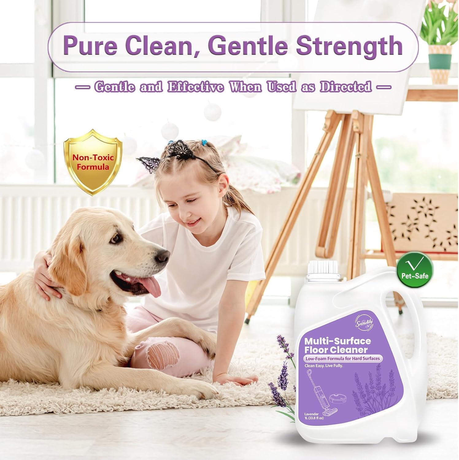 Snowlily 33.8 FL OZ Floor Cleaning Solution Compatible with Robot Vacuum, Residue & Streak Free, Low Foam Floor Cleaner for Mopping, for All Robot Vacuum Mops & Wet Dry Vacuum Cleaners, Lavender - Image 6