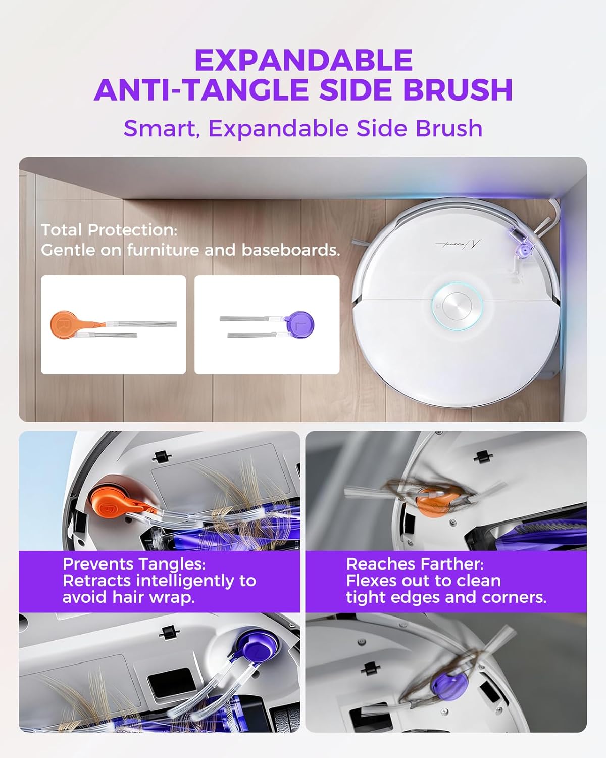 Yivy 22pcs Accessory Kit for Narwal Flow Robot Vacuum Cleaner, Replacement Set Compatible with Narwal Flow: 3 Track Mop Pads,1 Main Brush, 8 Side Brushes, 4 HEPA Filters, 6 Dust Bags,1 Cleaning Brush - Image 5