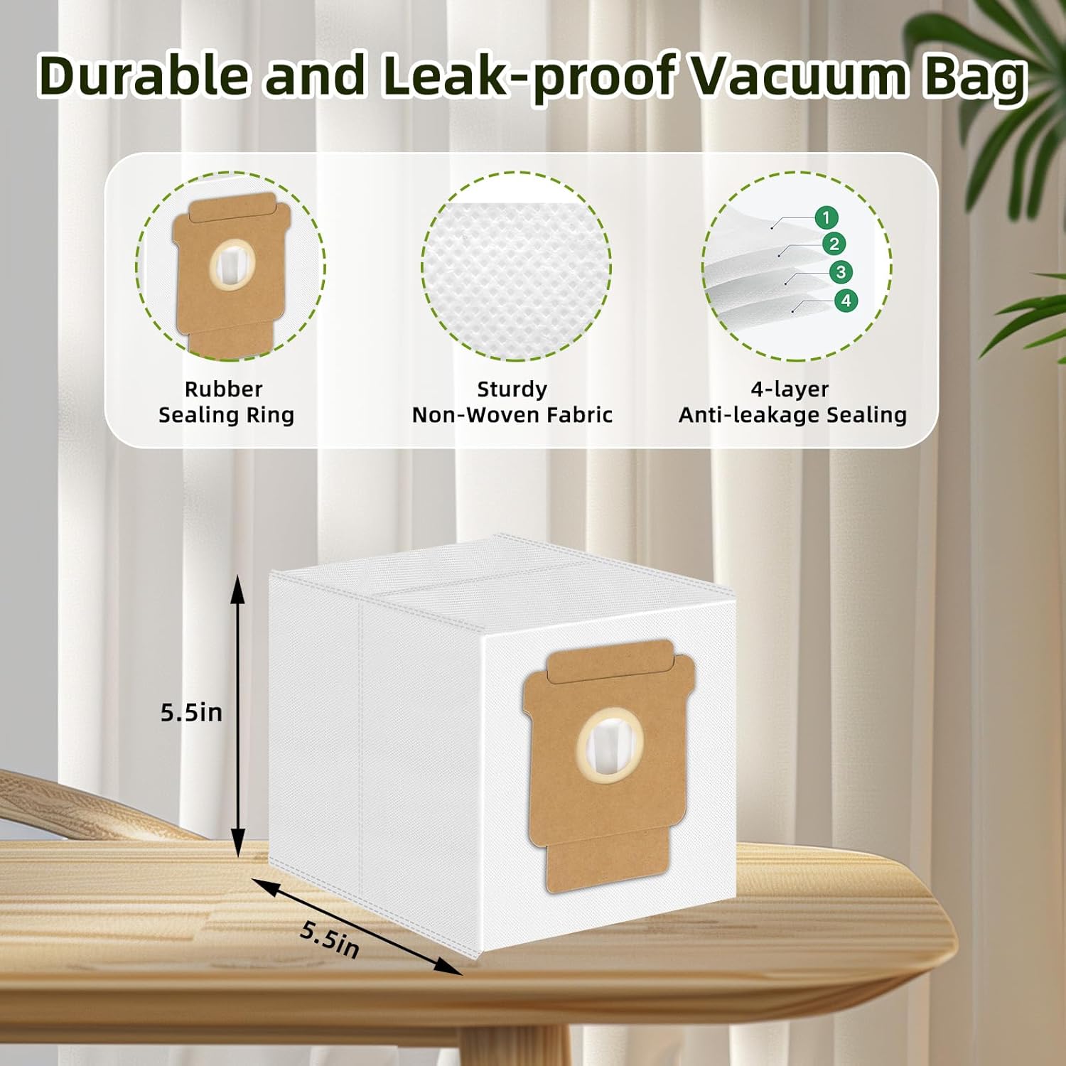 12 Pack Vacuum Dust Bags Replacement for iRobot Roomba Q0520, 1020/1010/108/106/104/105 Combo, Plus 405/504/505/507 Combo, Max 705/707 Vac Robot Clean Base Automatic Dirt Disposal Bag - Image 3