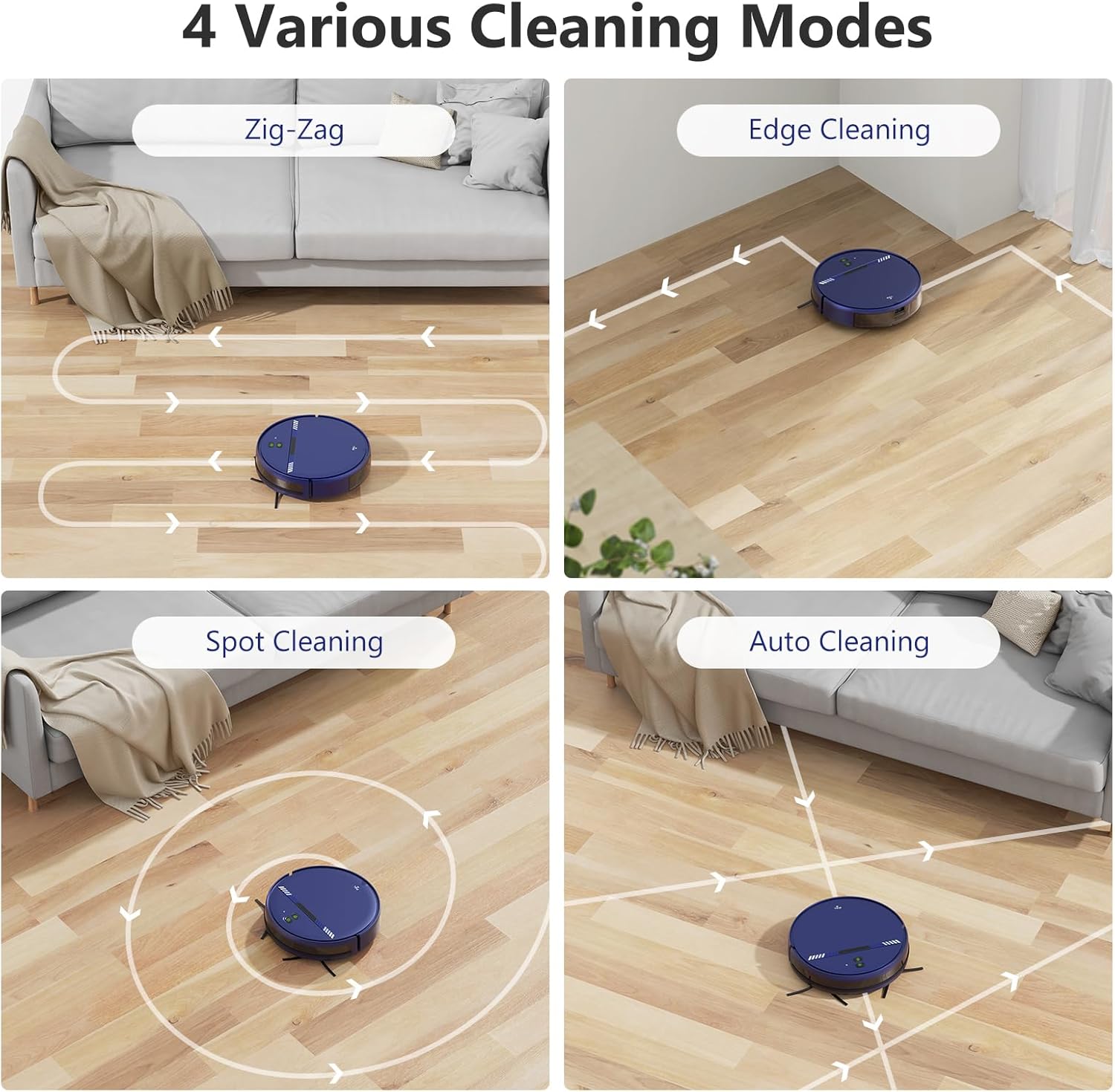 Robot Vacuum and Mop 2-in-1, 2300Pa Suction for Pet Hair, Smart Wet Mopping for Hardwood & Tile, 3D Obstacle Avoidance, Auto-Recharge, App Control, Ideal for Pet Owners - Image 6