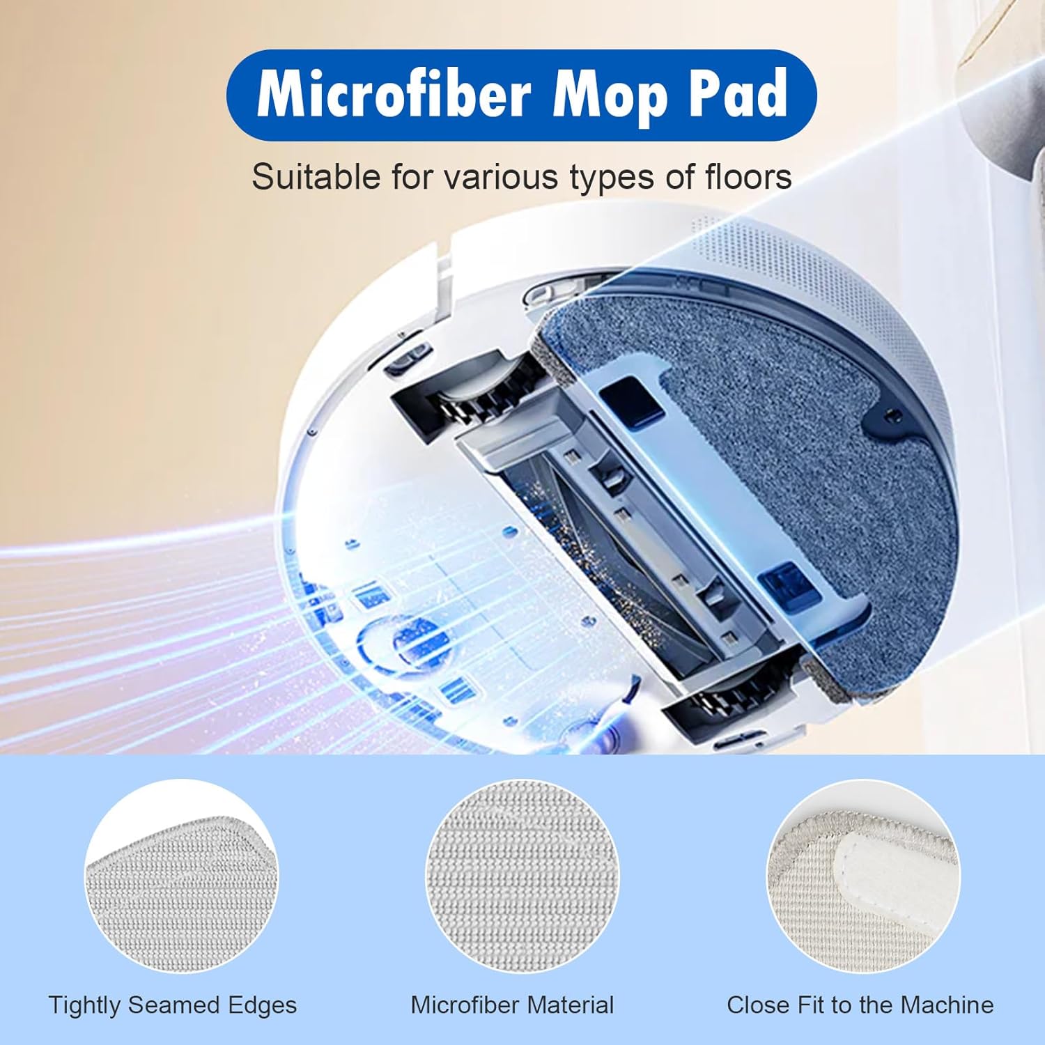 20 Pack Replacement Accessories for Dreame D10 Plus Gen 2 Robot Vacuum, 1 Main Brush 4 Filter 6 Dust Bag 4 Mop Pads 4 Side Brush 1 Cleaning Brush - Image 5