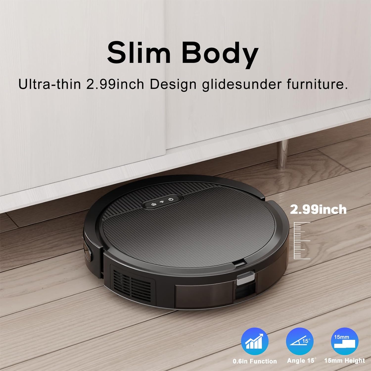 V3 3 in 1 Robot Vacuum and Mop with 5000Pa Suction Power, Work with 2.4GWifi/ Alexa/App/, Self-Charging Vacuum Cleaner, Tangle-Free, Ideal for Pet Hair,Carpet and Hard Floor - Image 5