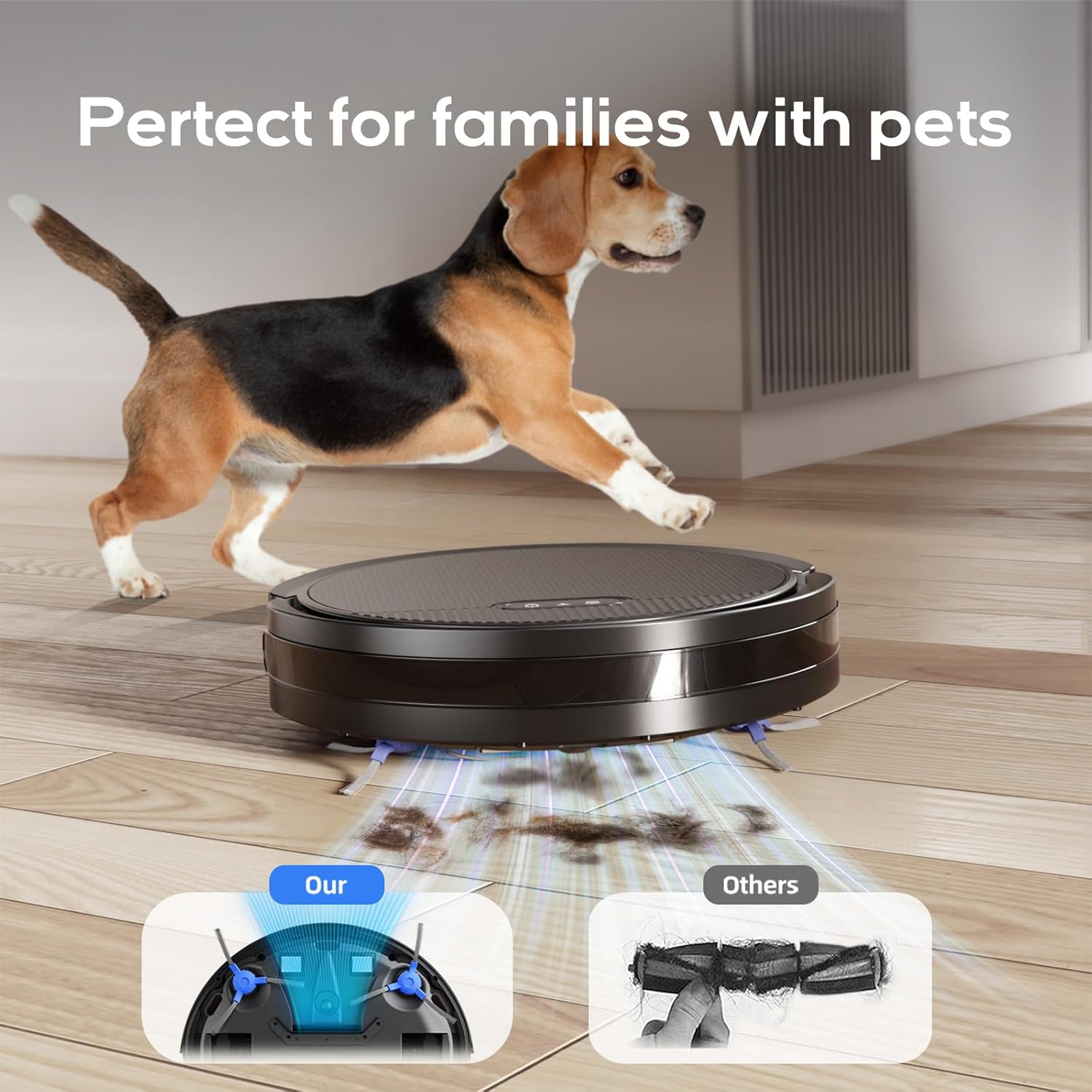 V3 3 in 1 Robot Vacuum and Mop with 5000Pa Suction Power, Work with 2.4GWifi/ Alexa/App/, Self-Charging Vacuum Cleaner, Tangle-Free, Ideal for Pet Hair,Carpet and Hard Floor - Image 9