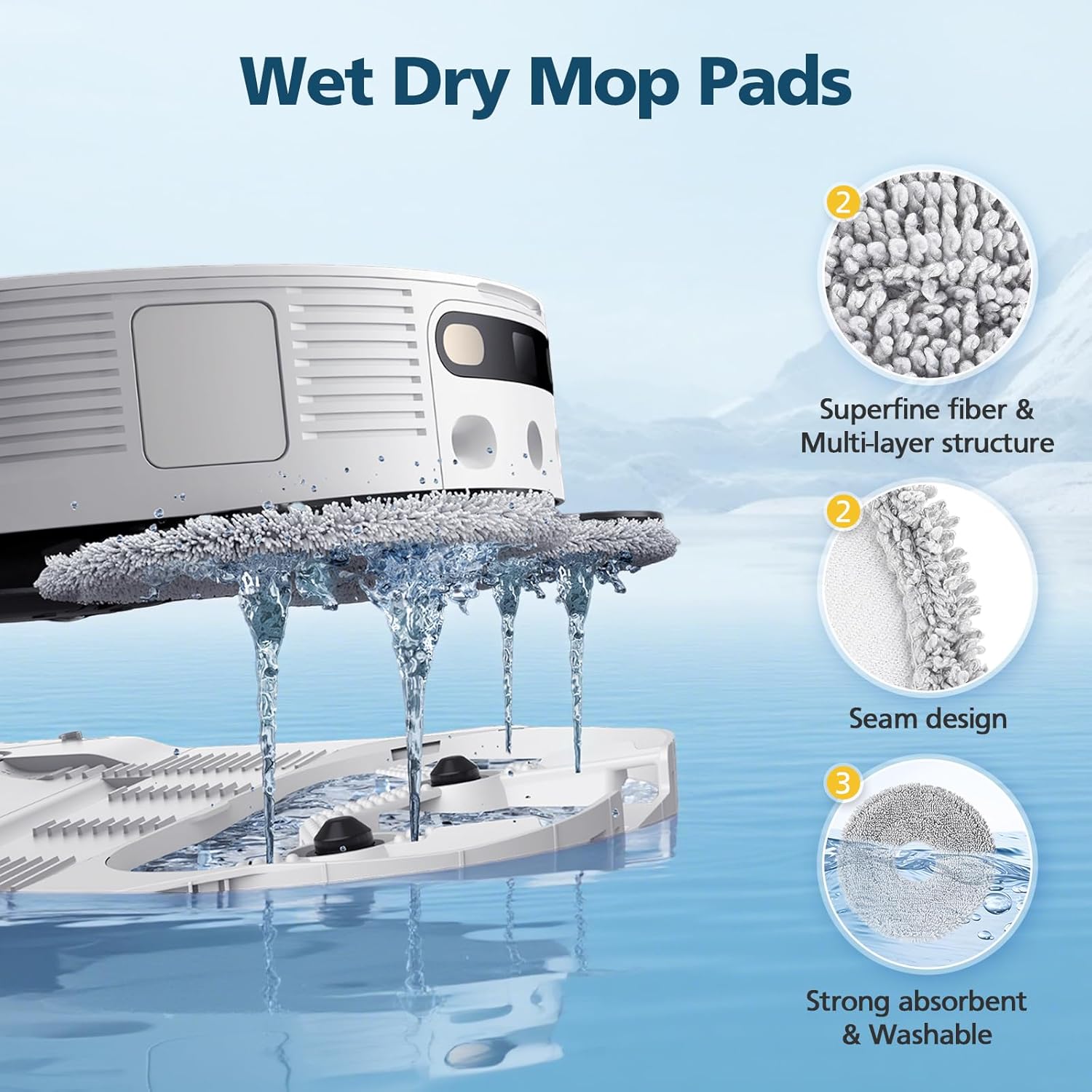 Accessories for Dreame L40 Ultra / X40 Ultra / X40 Master, and for MOVA P10 / P50 Pro Ultra Robot Vacuum, 2*Rubber Main Brushes, 4*Dust Bags, 6*Mop Pads, 4*Filters, 6*Side Brushes - Image 4