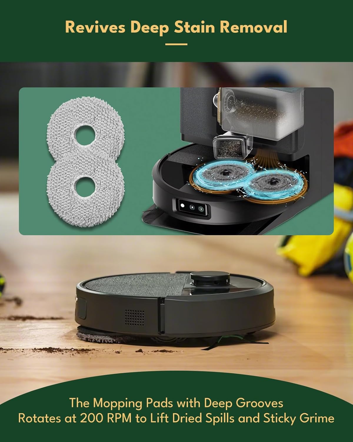 21 Pcs Replacement Parts for iRobot Roomba Plus 405/505/507 Combo Robot Vacuum Cleaner: 1 Main Brush, 4 Side Brushes, 4 HEPA Filters, 5 Dust Bags, 6 Mop Pads, 1 Cleaning Brush - Image 5