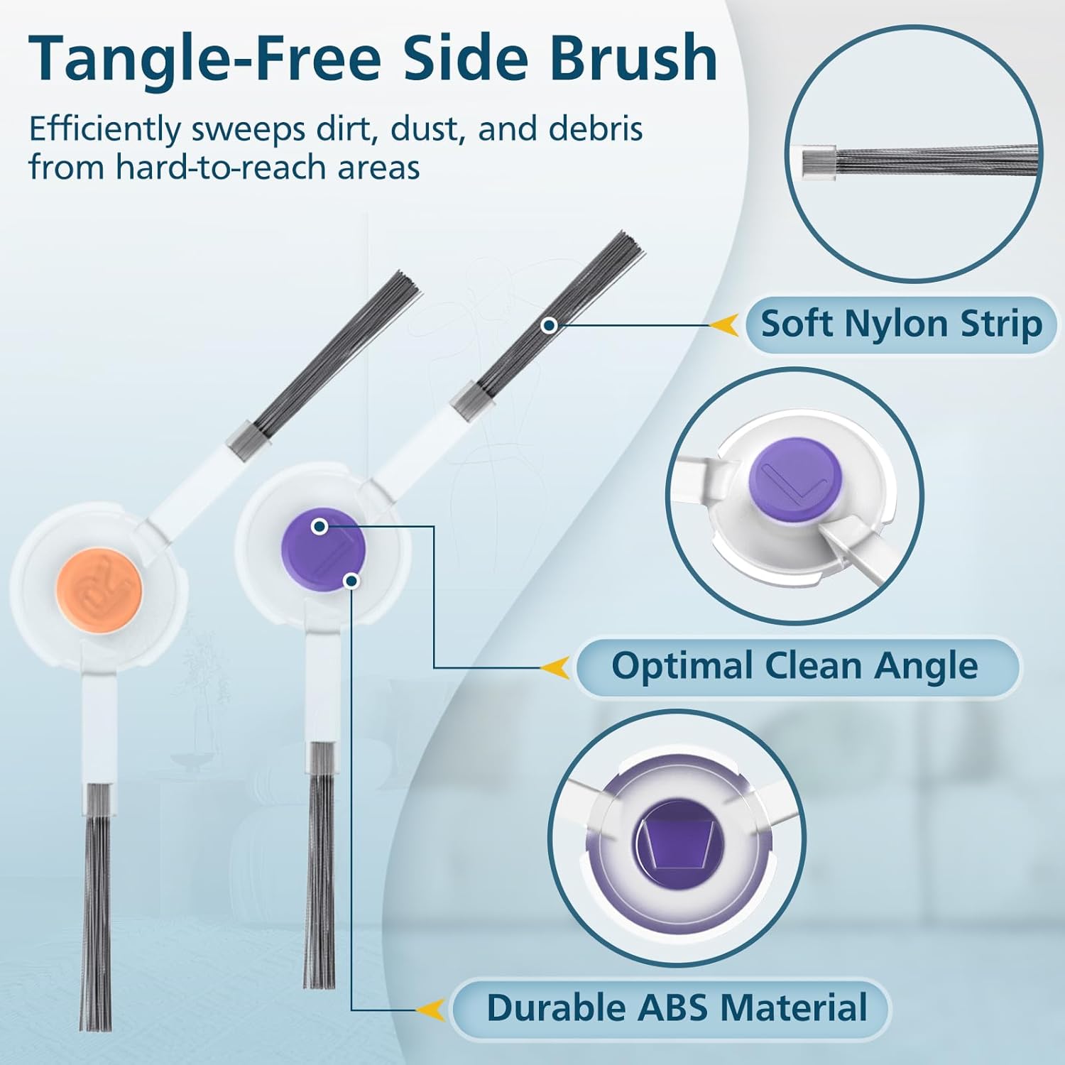 Replacement Parts Accessories Compatible with Narwal Freo Robot Vacuum 1 Roller Brush,4 HEPA Filters, 4 Mop Pads, 6 Side Brushes, 15 Pack - Image 7