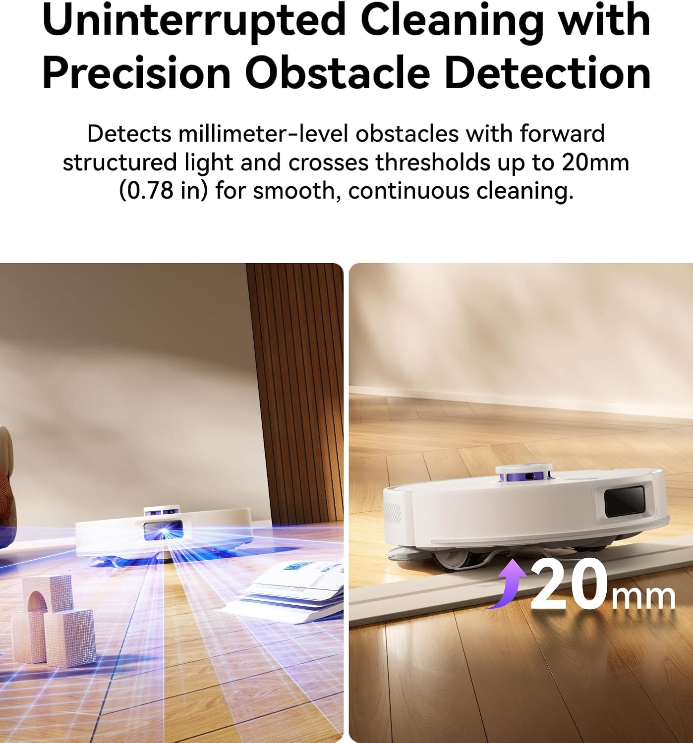 NARWAL Freo S Robot Vacuum and Mop Combo, 8000Pa Suction, 180 Days Hands Free, Self-Emptying Base, LDS Navigation, Robot Vacuum Cleaner for Pet Hair & Hard Floors (Renewed) - Image 4