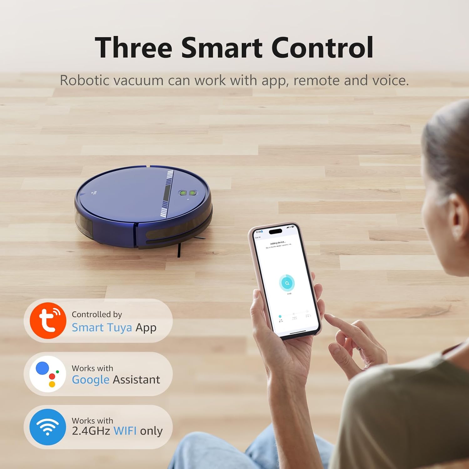 Robot Vacuum and Mop 2-in-1, 2300Pa Suction for Pet Hair, Smart Wet Mopping for Hardwood & Tile, 3D Obstacle Avoidance, Auto-Recharge, App Control, Ideal for Pet Owners - Image 3