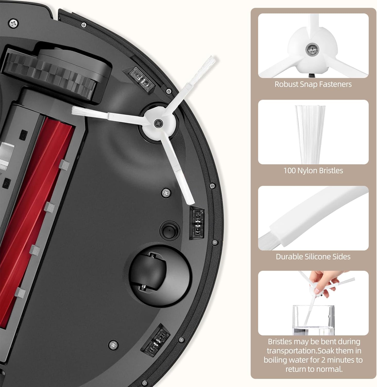 26 Pack Accessories for Roborock Qrevo S/Qrevo Pro/Qrevo Plus/Qrevo Maxv Vacuum Robot, Replacement 2 Main Brush 6 Mop Pads 6 Dust Bag 6 Sidebrush 4 Filter 1 Cleaning Brush 1 Screwdriver - Image 7