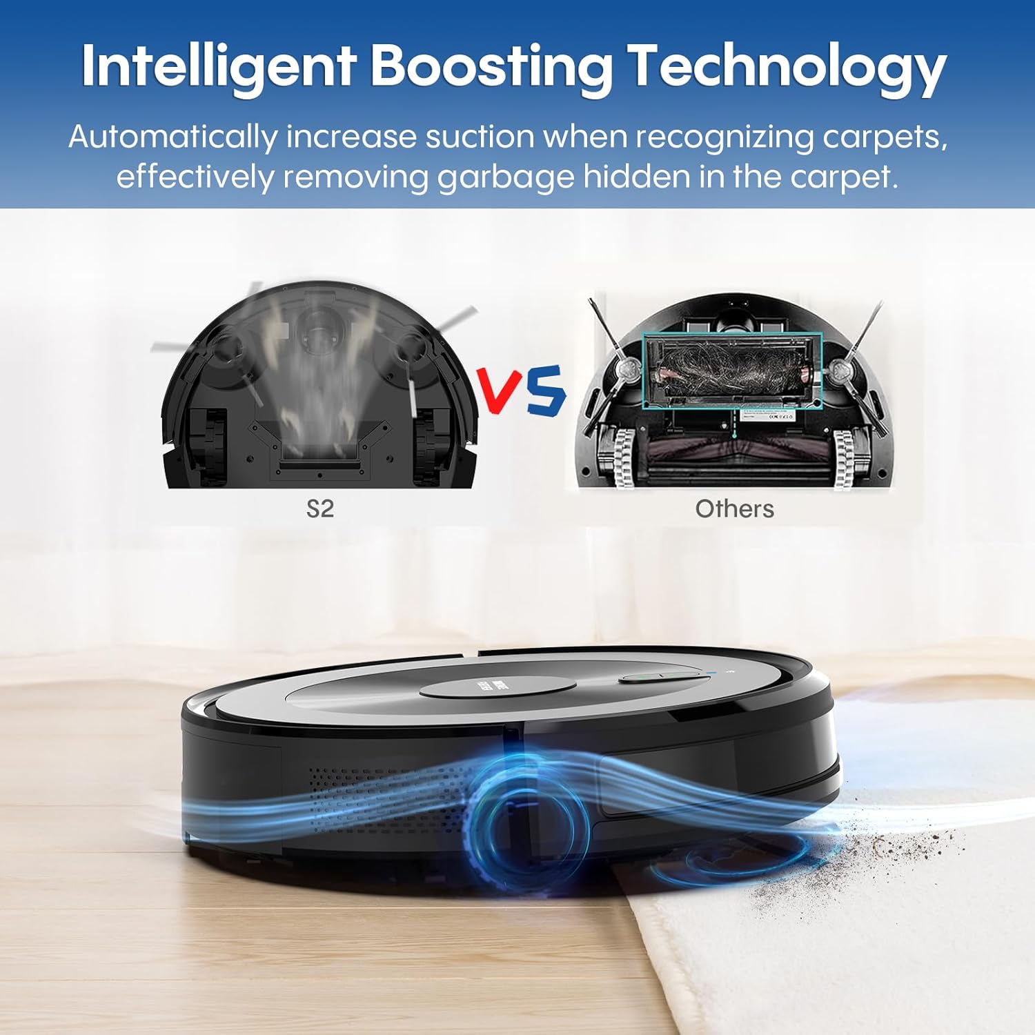 Robot Vacuum and Mop:5000Pa 3-in-1 Robotic Vacuum with Intelligent Navigation, Alexa & APP Control, Schedule Cleaning, Robotic Vacuum Cleaner Ideal for Pet Hair, Hard Floor, Carpet, Slim and Quiet - Image 3