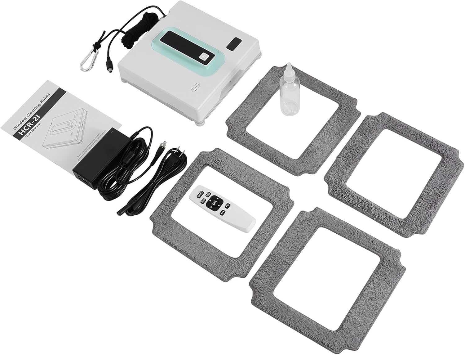 110V Electrical Windows Cleaning Robot, Automatic Window Vacuum Cleaner, Smart Window Glass Vacuum Cleaner with Remote and APP Control with Dual Water Spray (White + Light Green) - Image 7