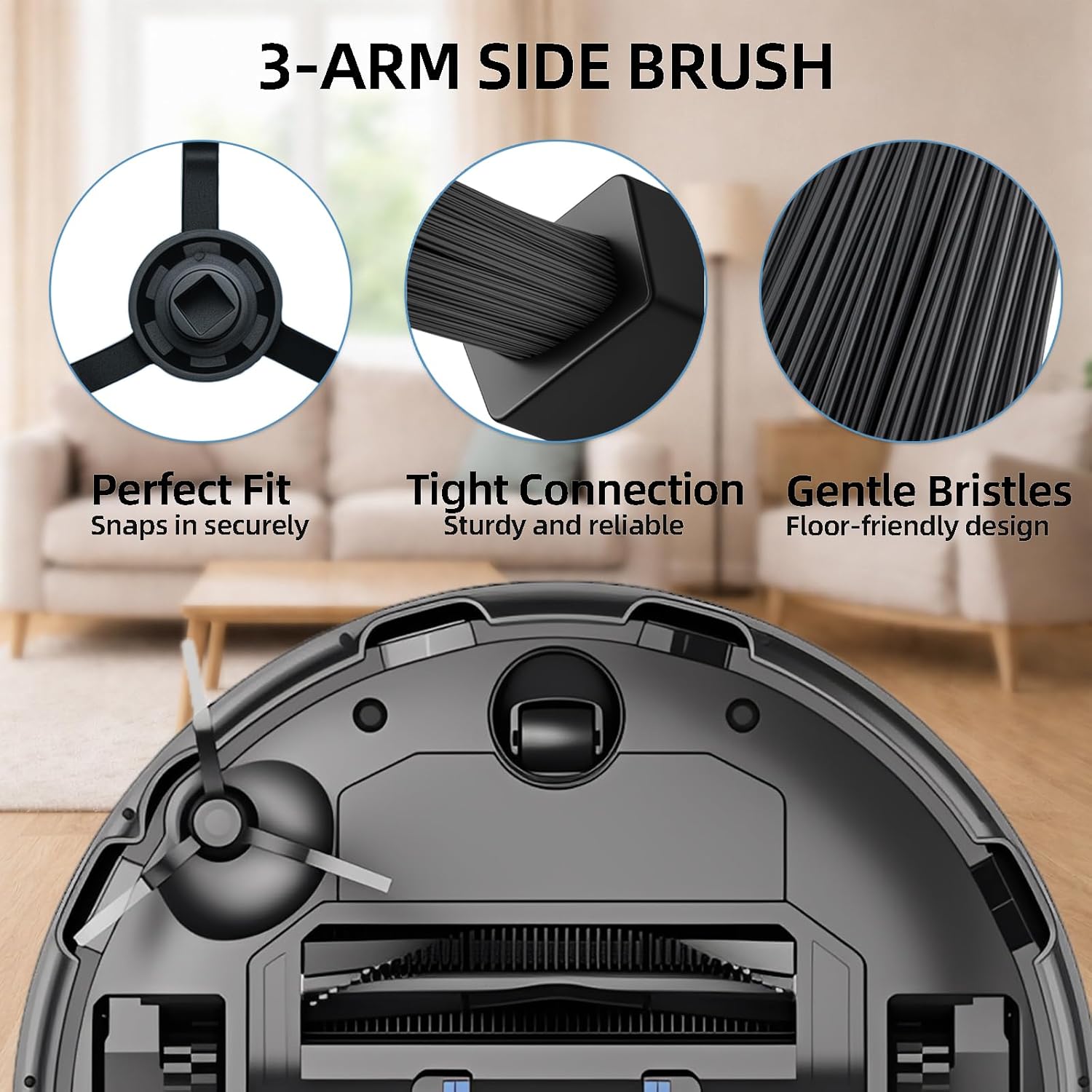 WVCR200S Accessories Kit for WYZE Robot Vacuum Cleaner WVCR200S Replacement Parts Kit, 2 Main Roller Brush, 6 Hepa Filter, 8 Side Brush, 1 Cleaning Tools (17PCS) - Image 7