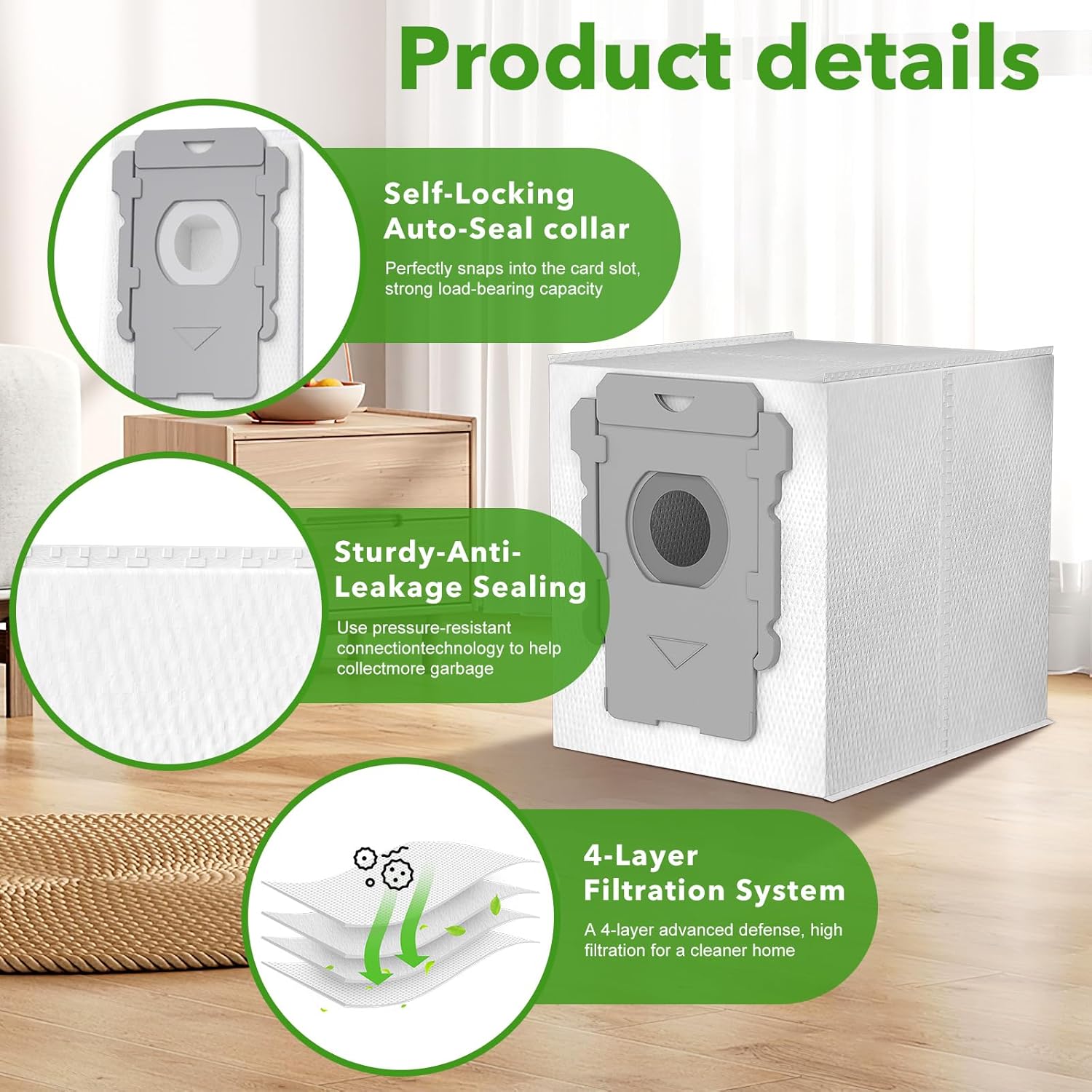 20 Pack Vacuum Bags for iRobot Roomba i7 i7+ i8 i8+ i3 i3+ i4 i4+ i6 i6+ j7 j7+ s9 s9+, s9plus, I & S & J Series Clean Base Automatic Dirt Disposal Bags - Image 7