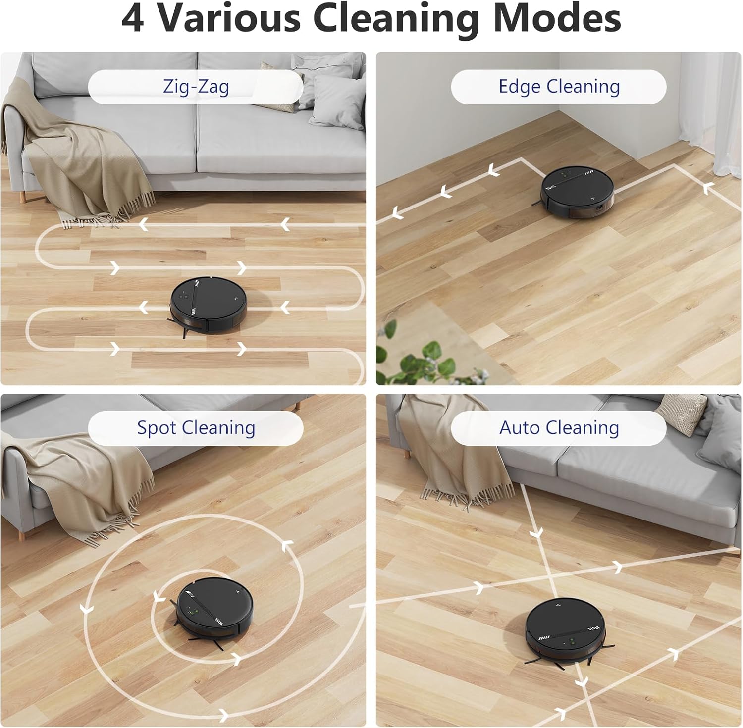 Robot Vacuum and Mop 2-in-1, 2300Pa Suction for Pet Hair, Smart Wet Mopping for Hardwood & Tile, 3D Obstacle Avoidance, Auto-Recharge, App Control, Ideal for Pet Owners - Image 6